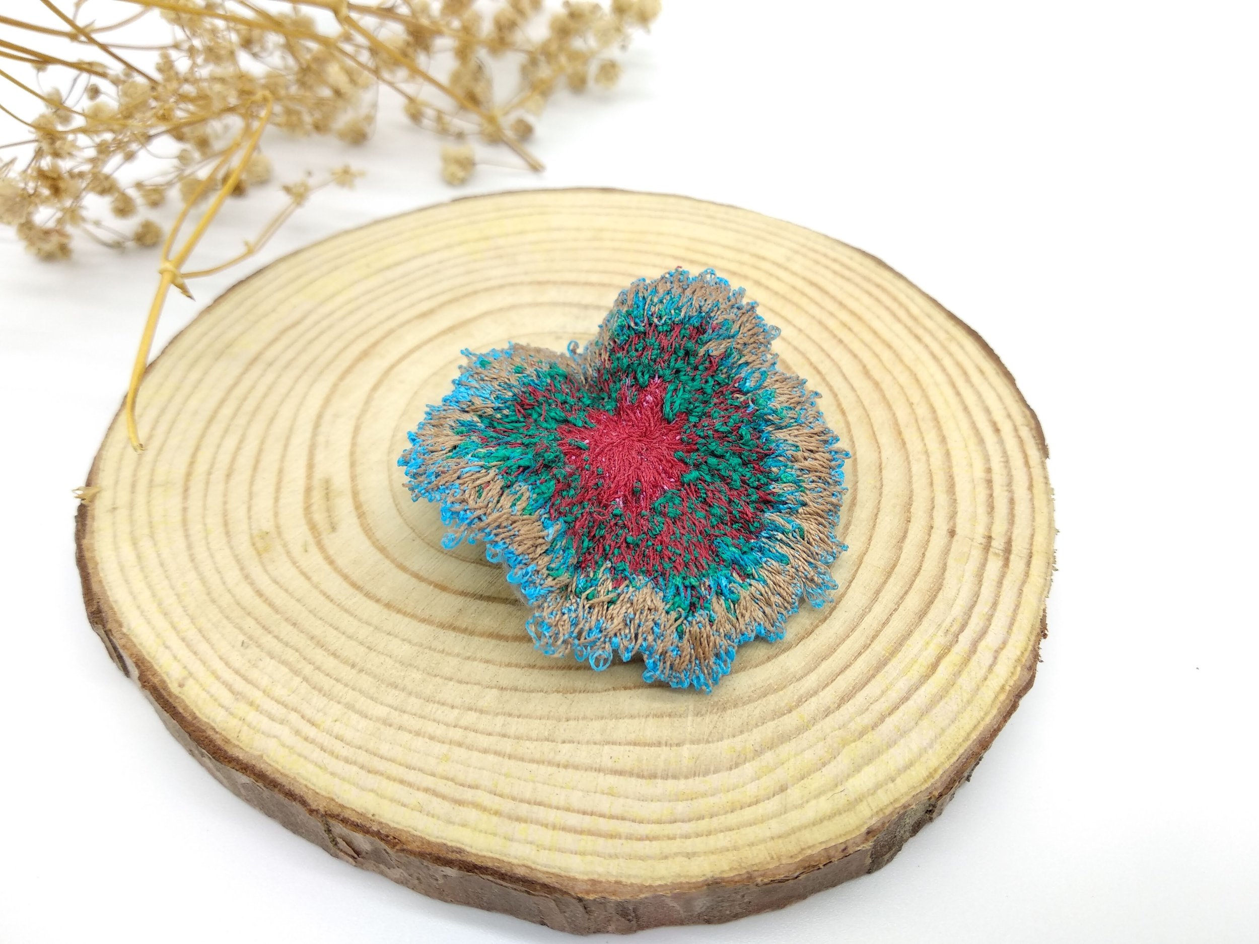 Coral art using free motion embroidery