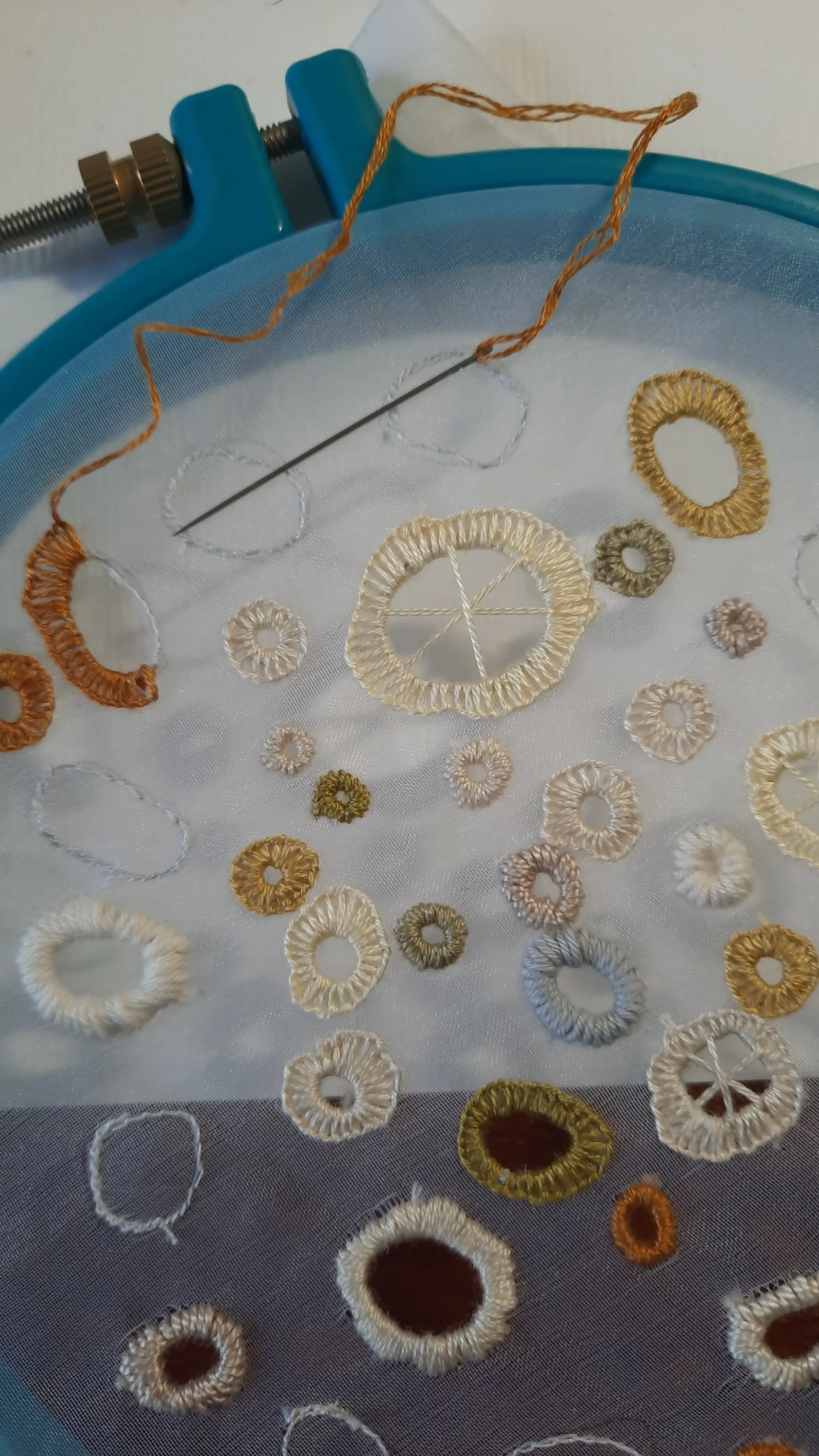 Broderie anglaise on organza