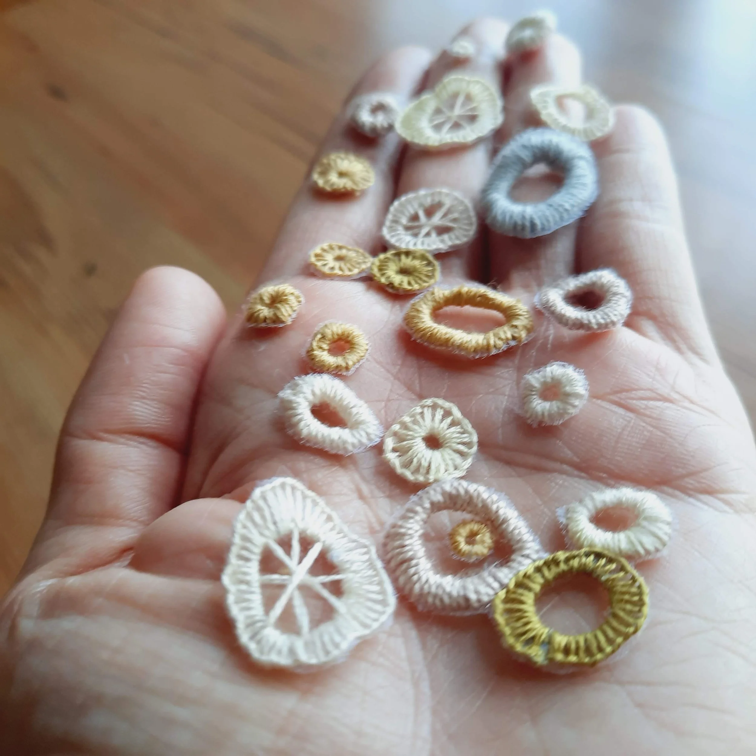 Textile art coral fossils by Agy