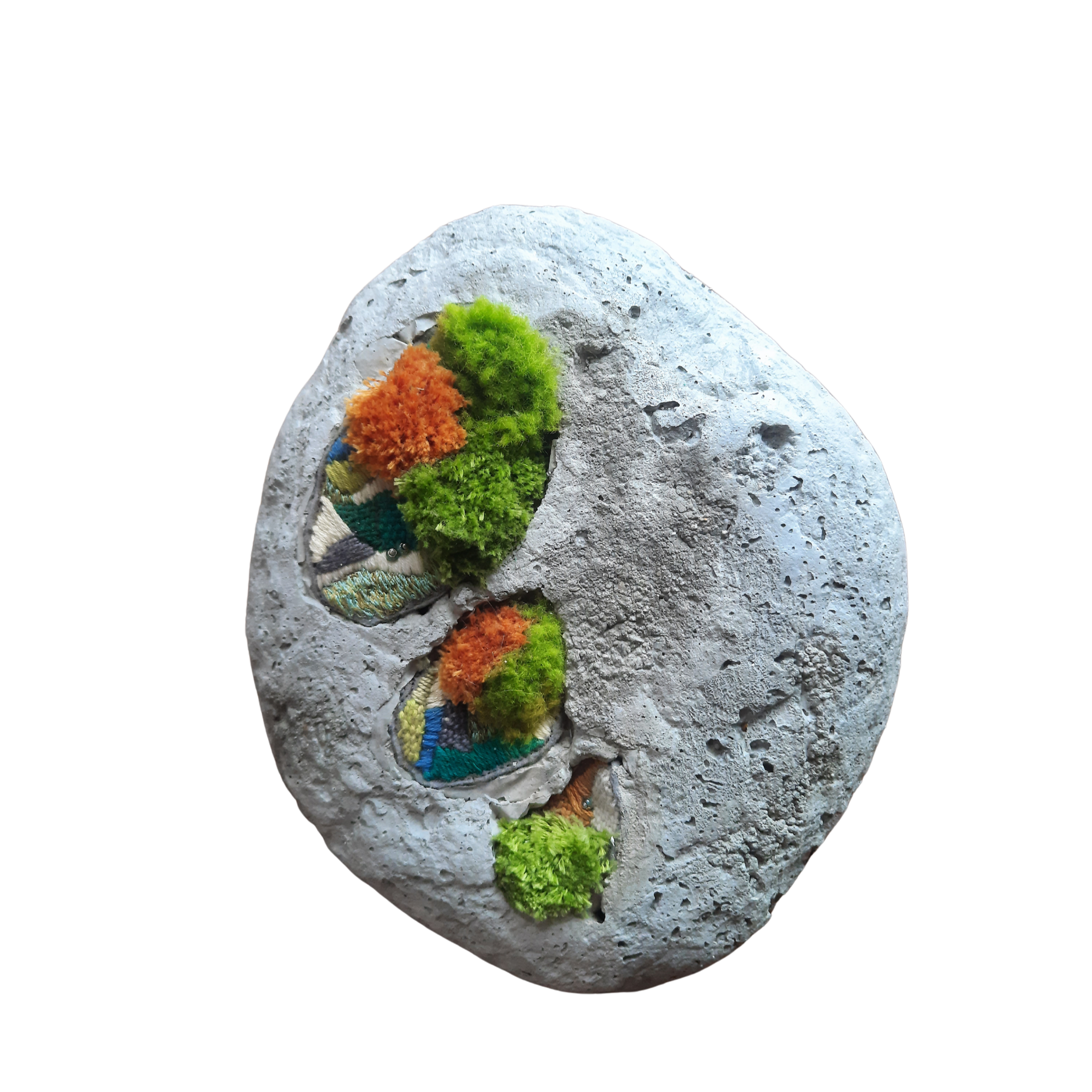 Concrete textile moss art by Agatha 'Agy'