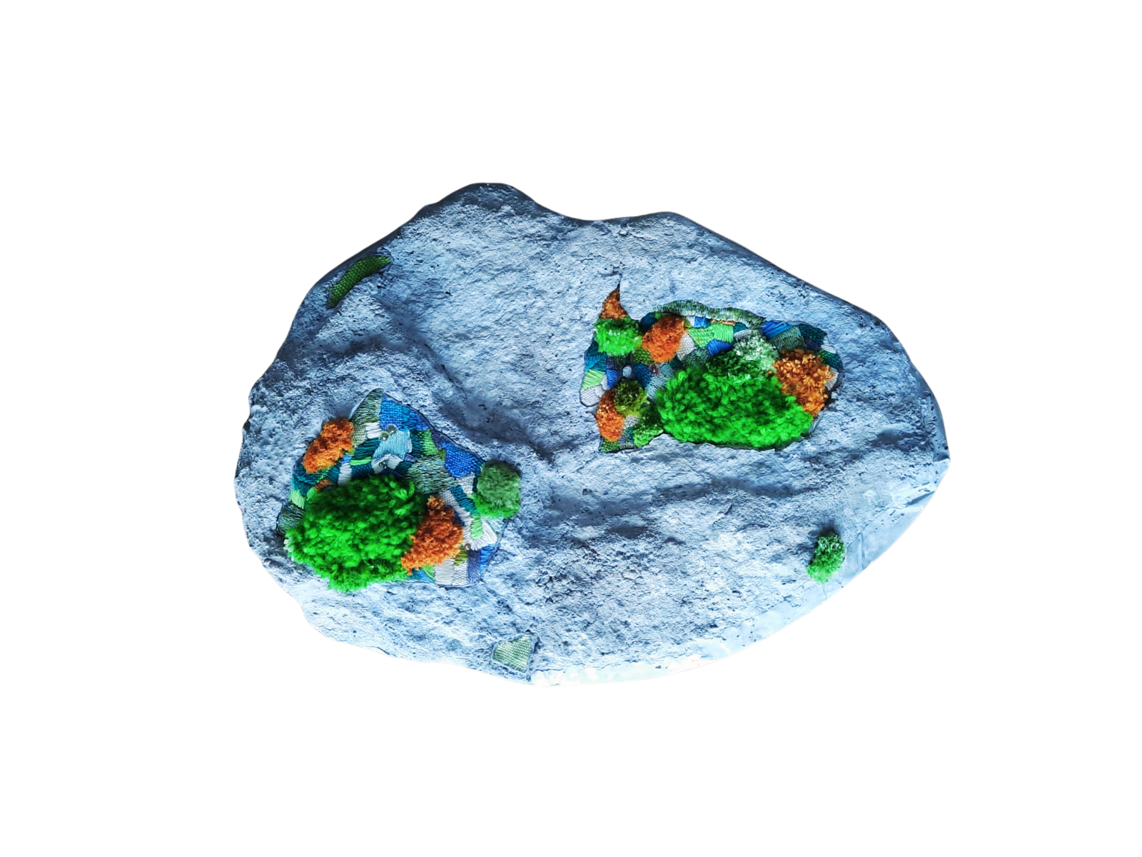 Concrete textile moss art by Agatha 'Agy'