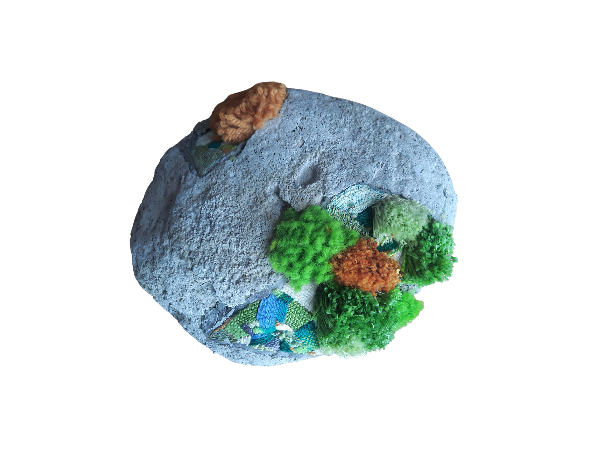 Concrete textile moss art by Agatha 'Agy'