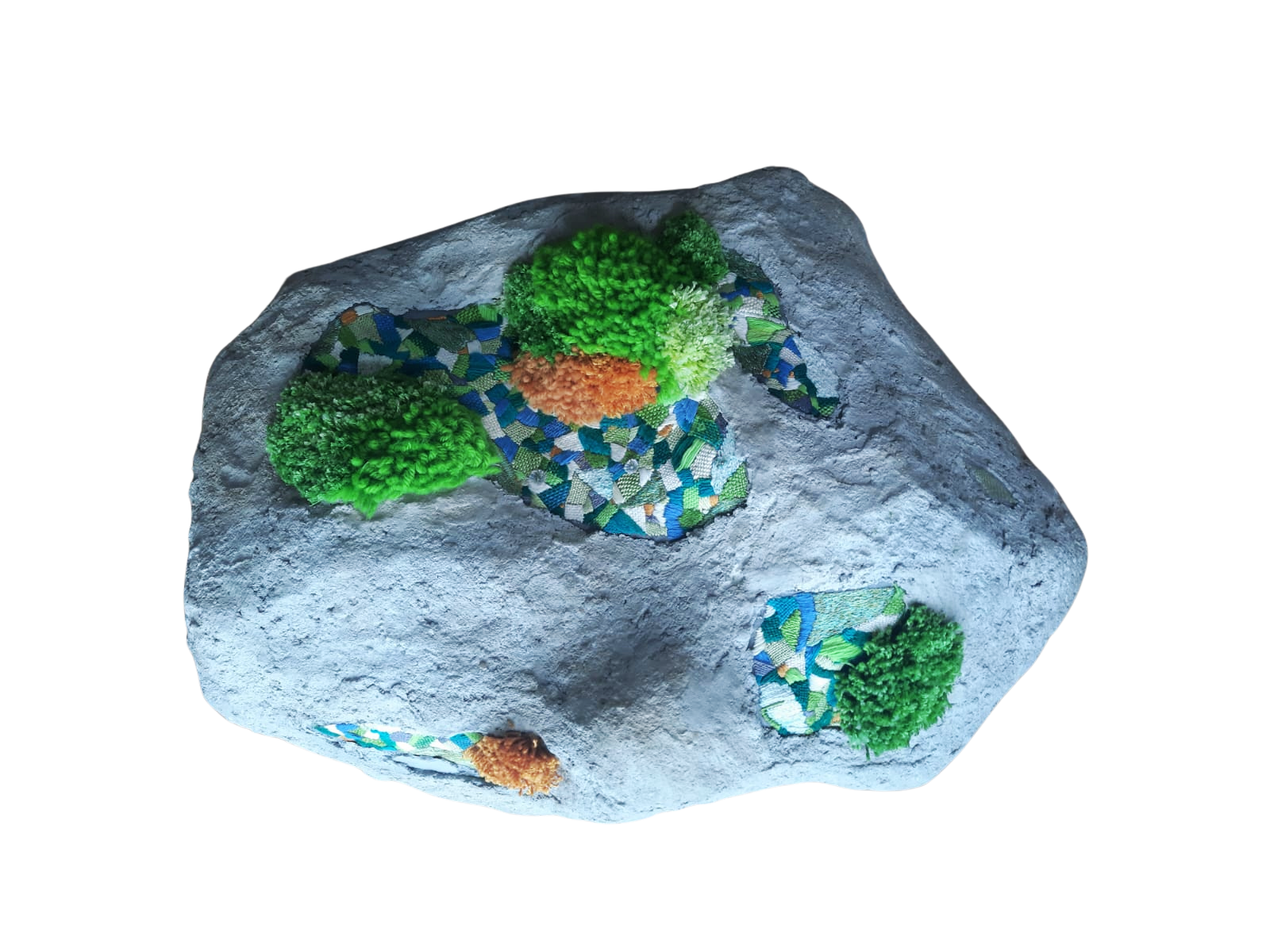 Concrete textile moss art by Agatha 'Agy'