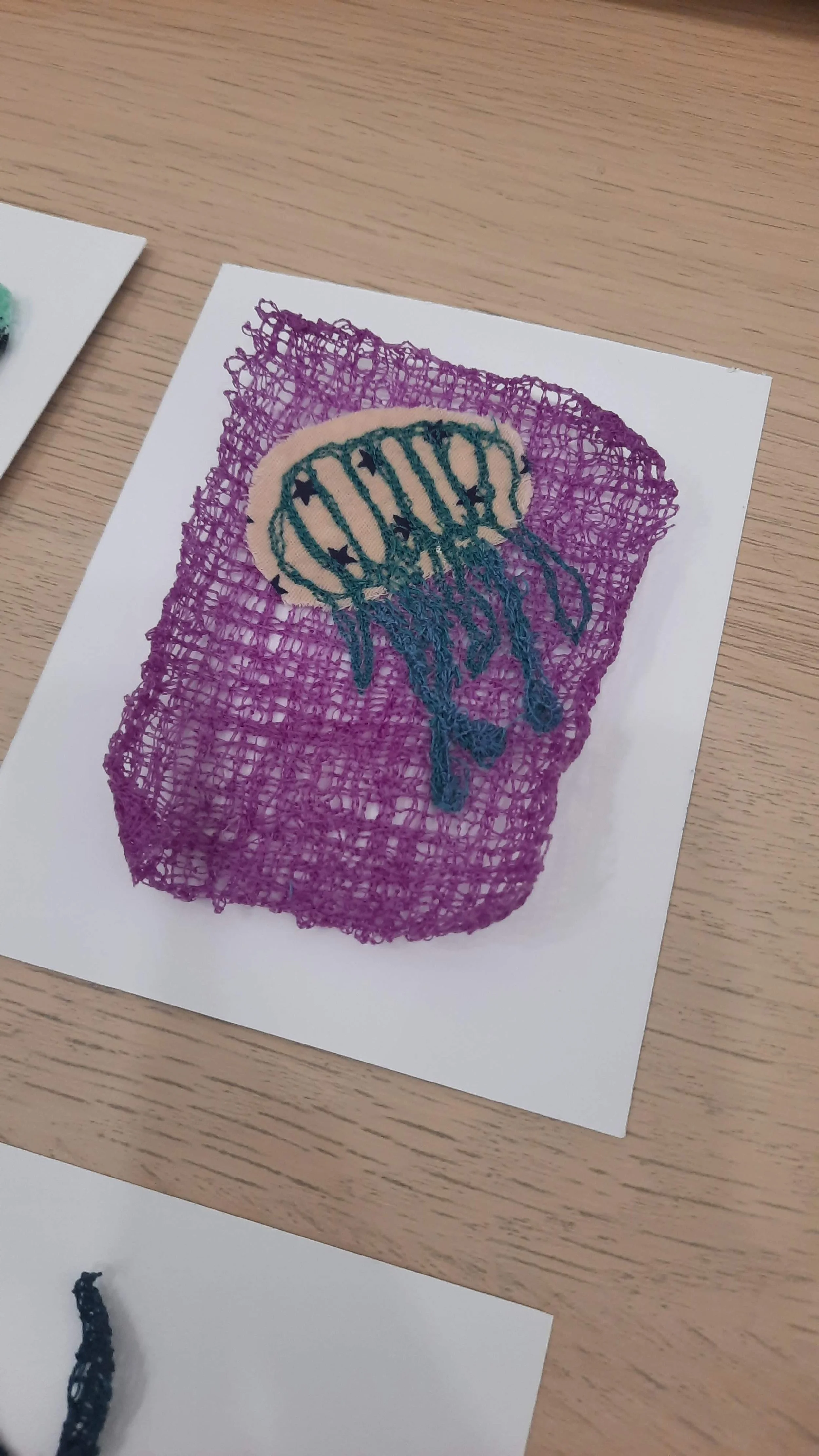 Free motion embroidery using dissolvable fabric  with Agy