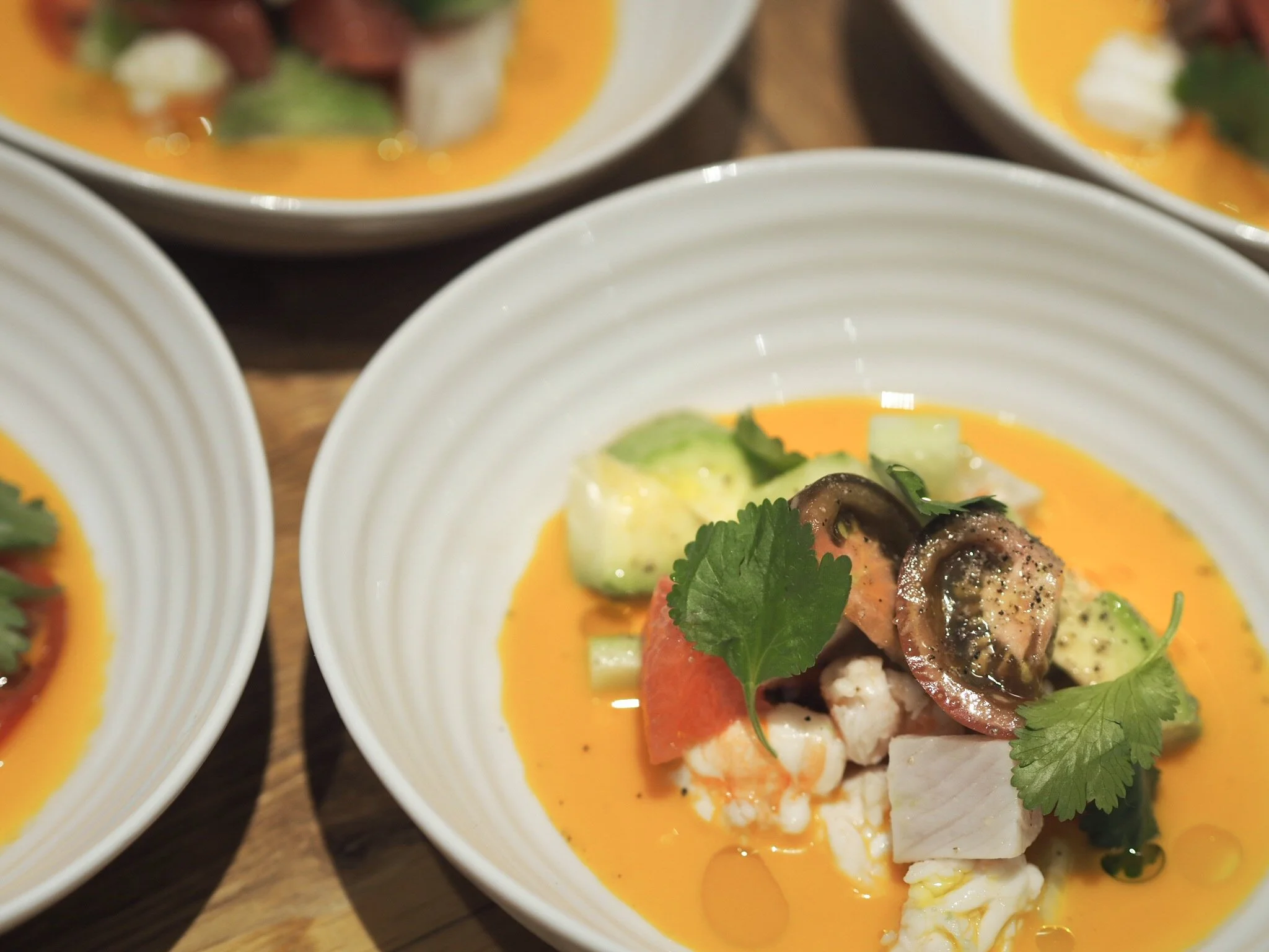 Kingfish ceviche with chilli, vanilla and grapefruit