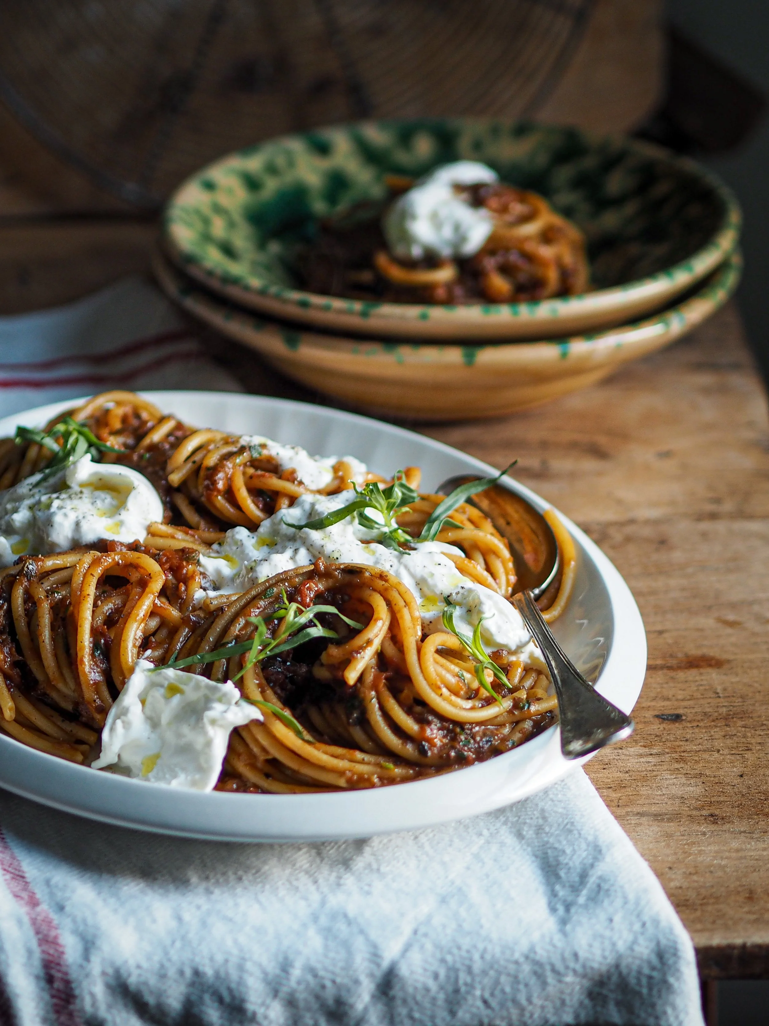 Overnight aubergine ragu