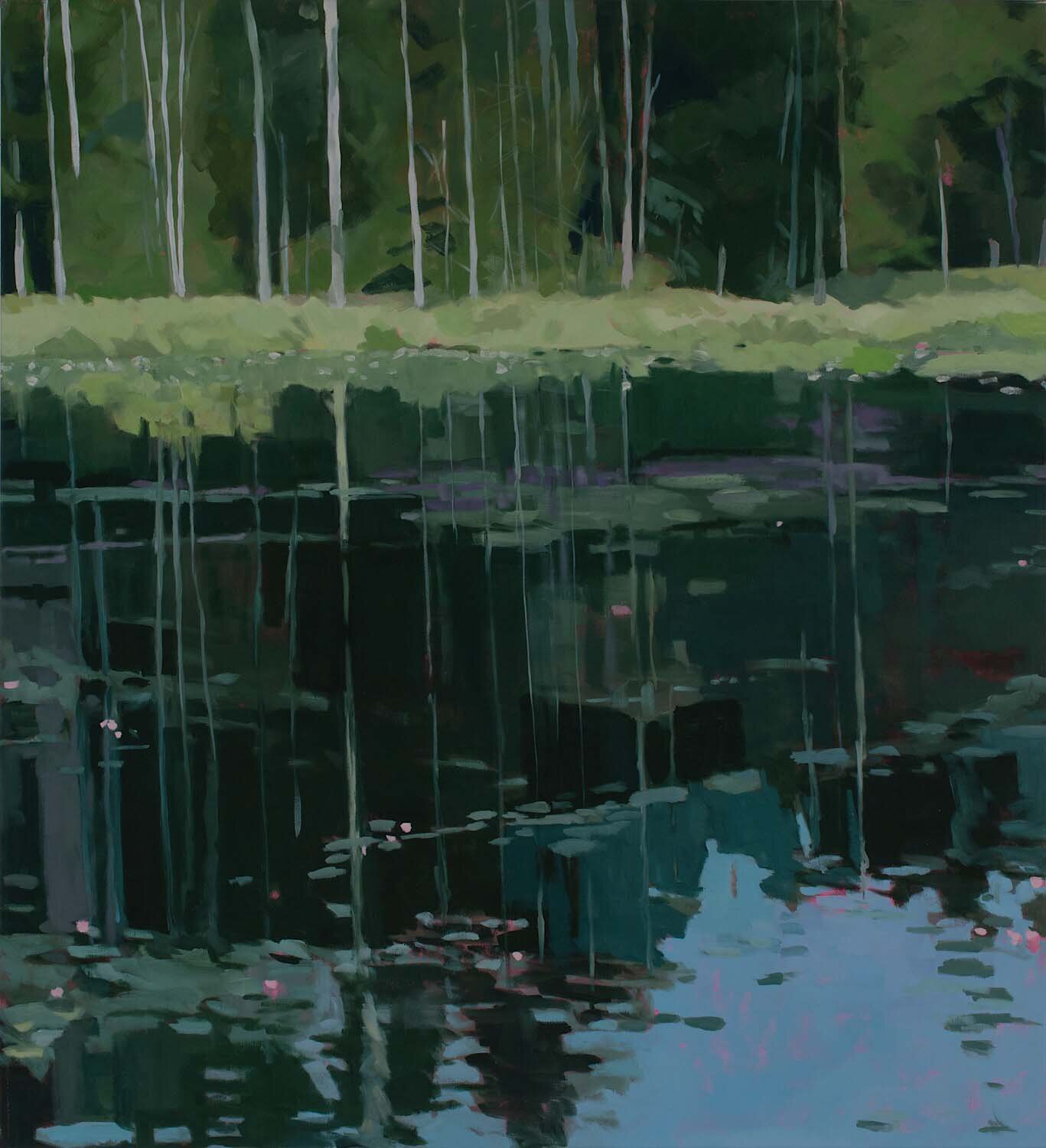    Ames Pond , 2019   Oil on canvas  44 x 40 inches 