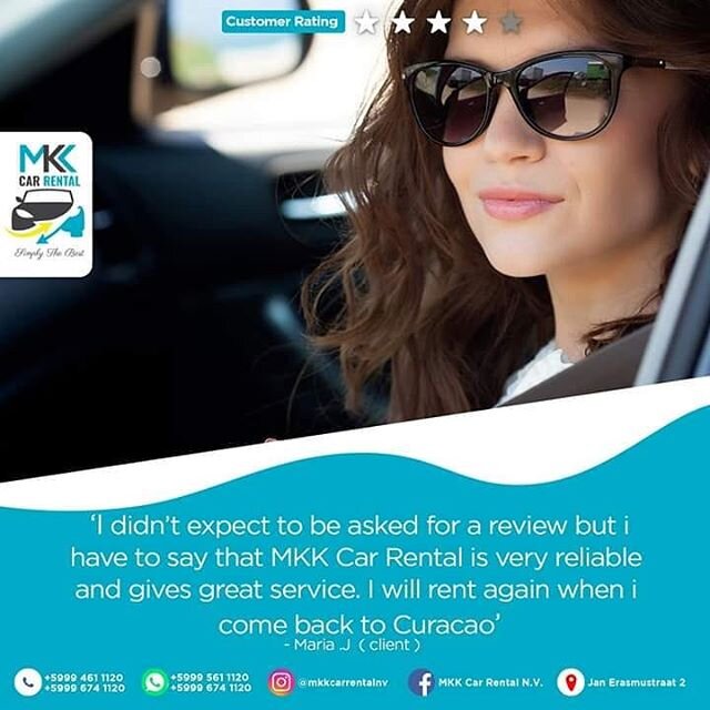 We at MKK Car Rental like to take surprise reviews from our clients so we know how we stand in their eyes👍 
So when you rent from us don't be surprised if we ask you for a review😁🚗👍 Reviews from past customers are also always welcome. Send your r