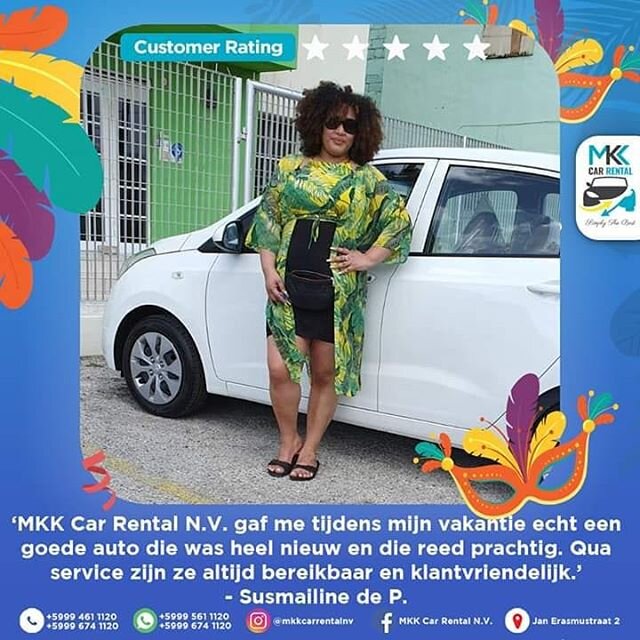 5 star review from ANOTHER happy client!!!😎👍 MKK Car Rental keeps doing the most to stay Simply The Best🇨🇼❤️
&bull;
&bull;
&bull;
#mkkcarrental #curacao #nederland #thenetherlands #vacantie #carrental #review #customer #service #happyclient #happ