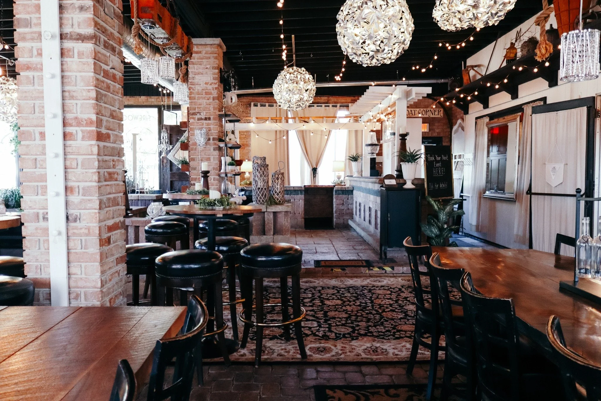 BOOK YOUR 2026 EVENTS! ✨

Our unique indoor courtyard is ideal for your next event. It features rustic brick + stone, lots of natural light, and a serving area. Check out our website for additional details about the space, and be sure to book early t