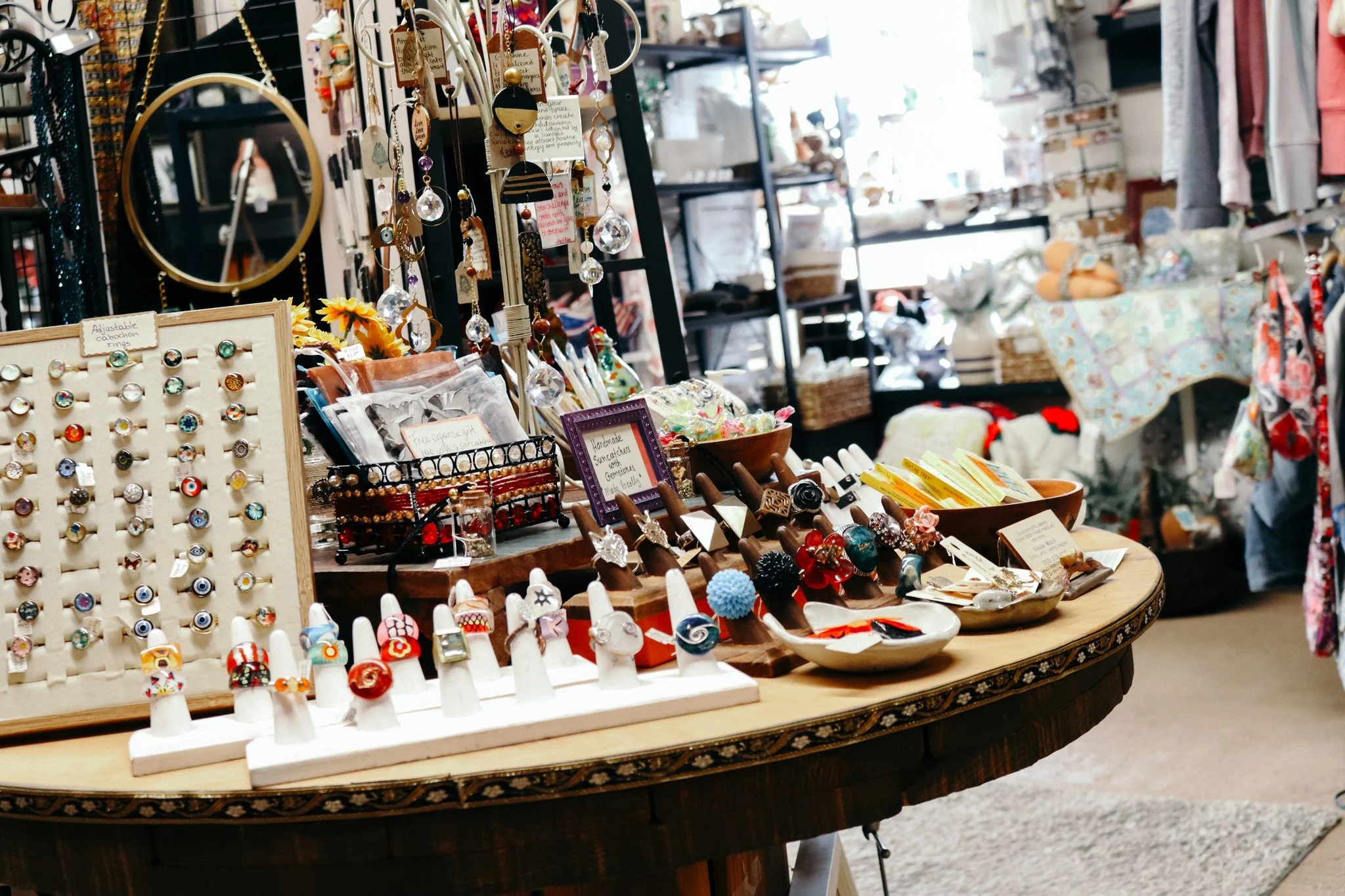 WE HAVE STUNNING JEWELRY!

Our rustic market boasts a large and beautiful selection of earrings, necklaces, bracelets, rings, and more. Choose something classic and simple, or find something boho and colorful. We have it all! Stop in and see us today