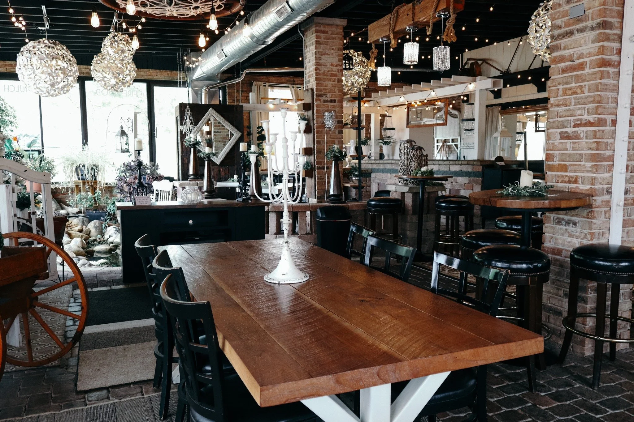 ENJOY $100 OFF OUR EVENT SPACE!

Looking for the perfect spot for your rehearsal dinner, women's group, or other event? Reserve a Wednesday, Thursday, or Friday date and enjoy $100 off the room rental!

Our space features rustic brick + stone, lots o