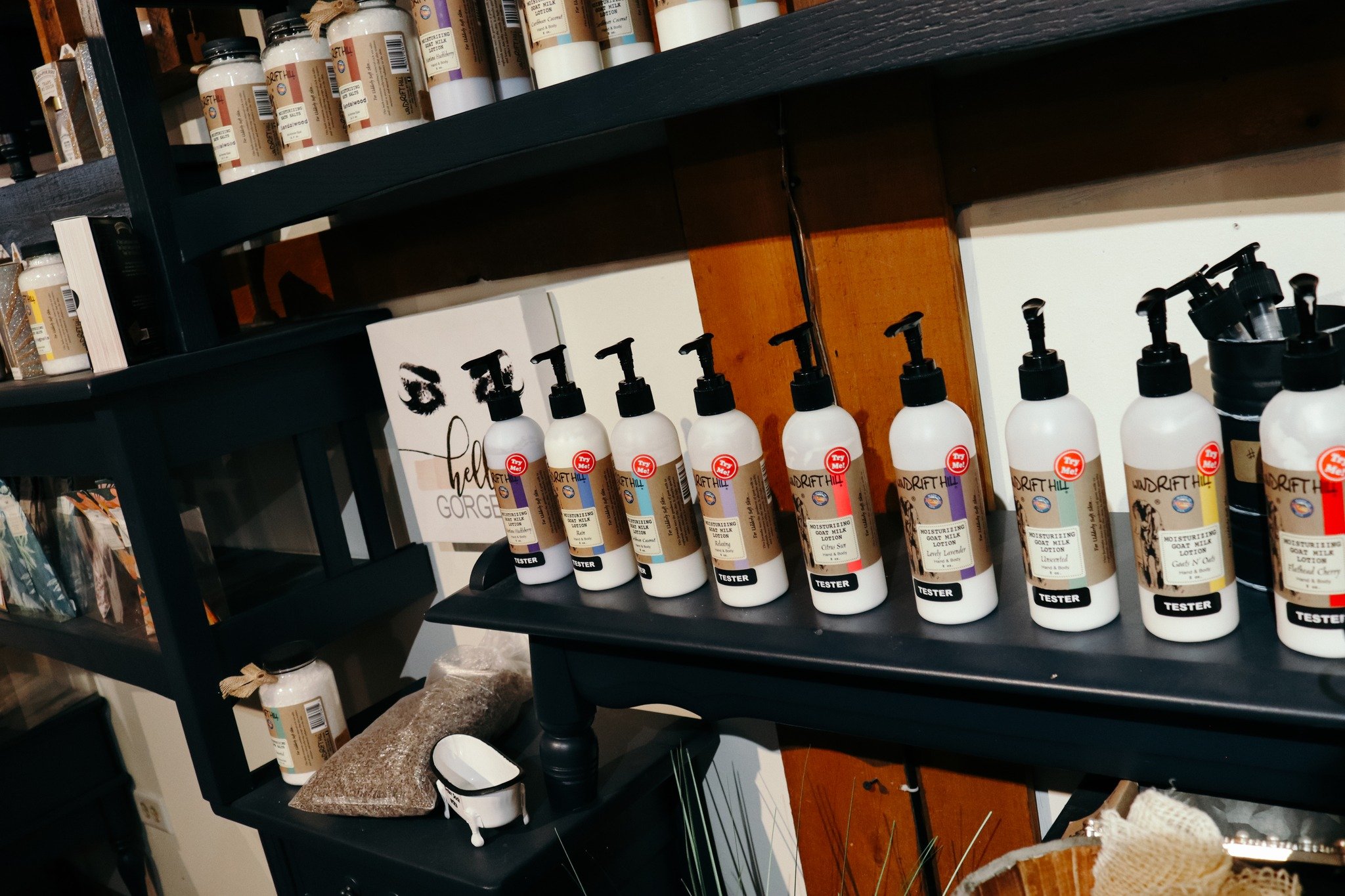 TRY OUR WINDRIFT HILL PRODUCTS!

Stop in this weekend and spoil yourself with our Windrift Hill Products! Goat milk is a natural moisturizer high in proteins, minerals, and vitamins that is easily absorbed into the skin. We have testers available to 