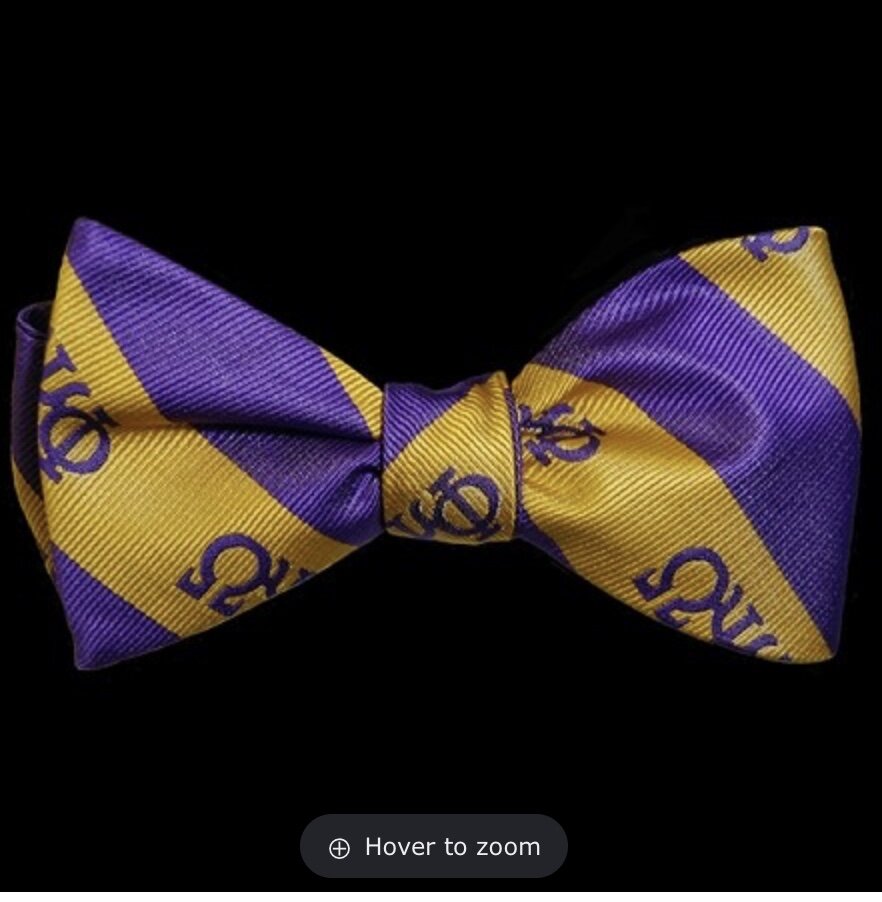Omega Striped silk bow tie