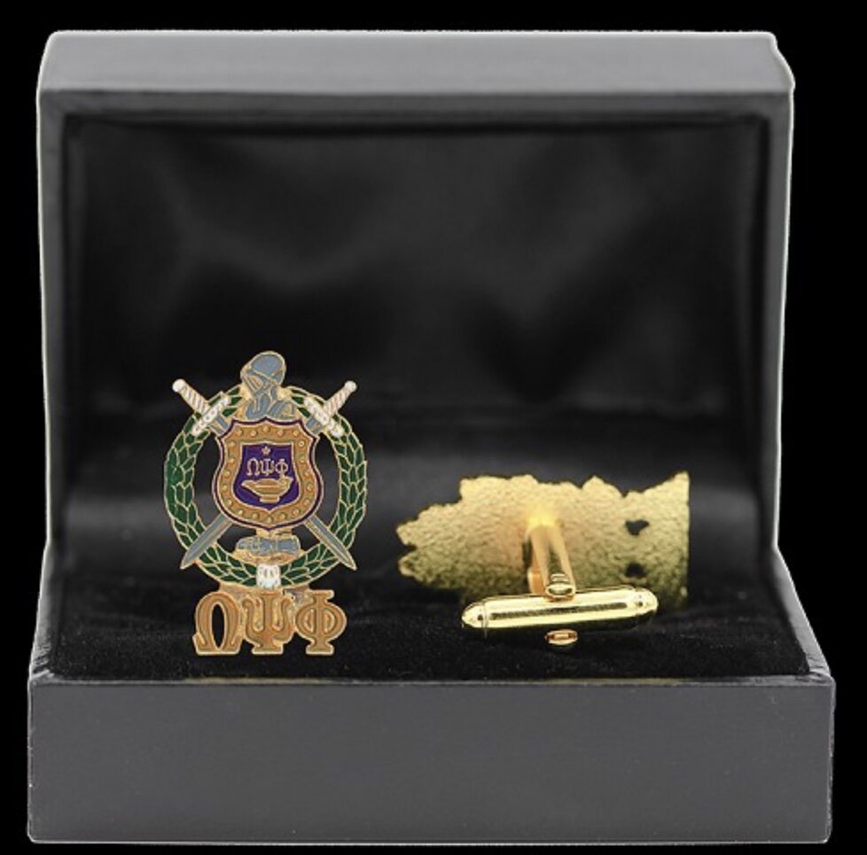 Omega shield cufflinks