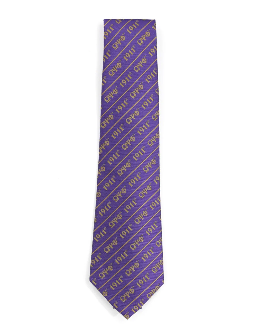 Omega tie purple with symbols