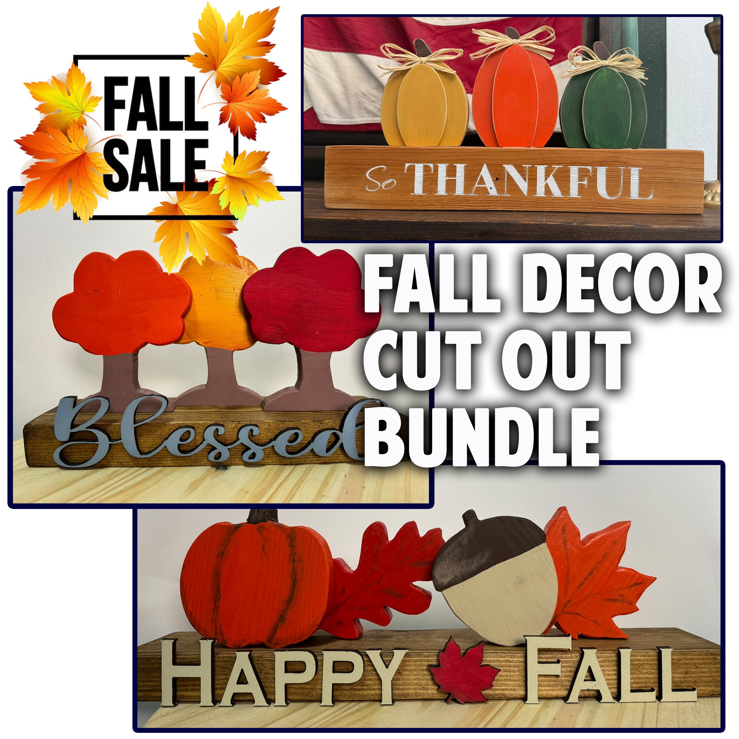 Fall Decor Cutouts Template Bundle