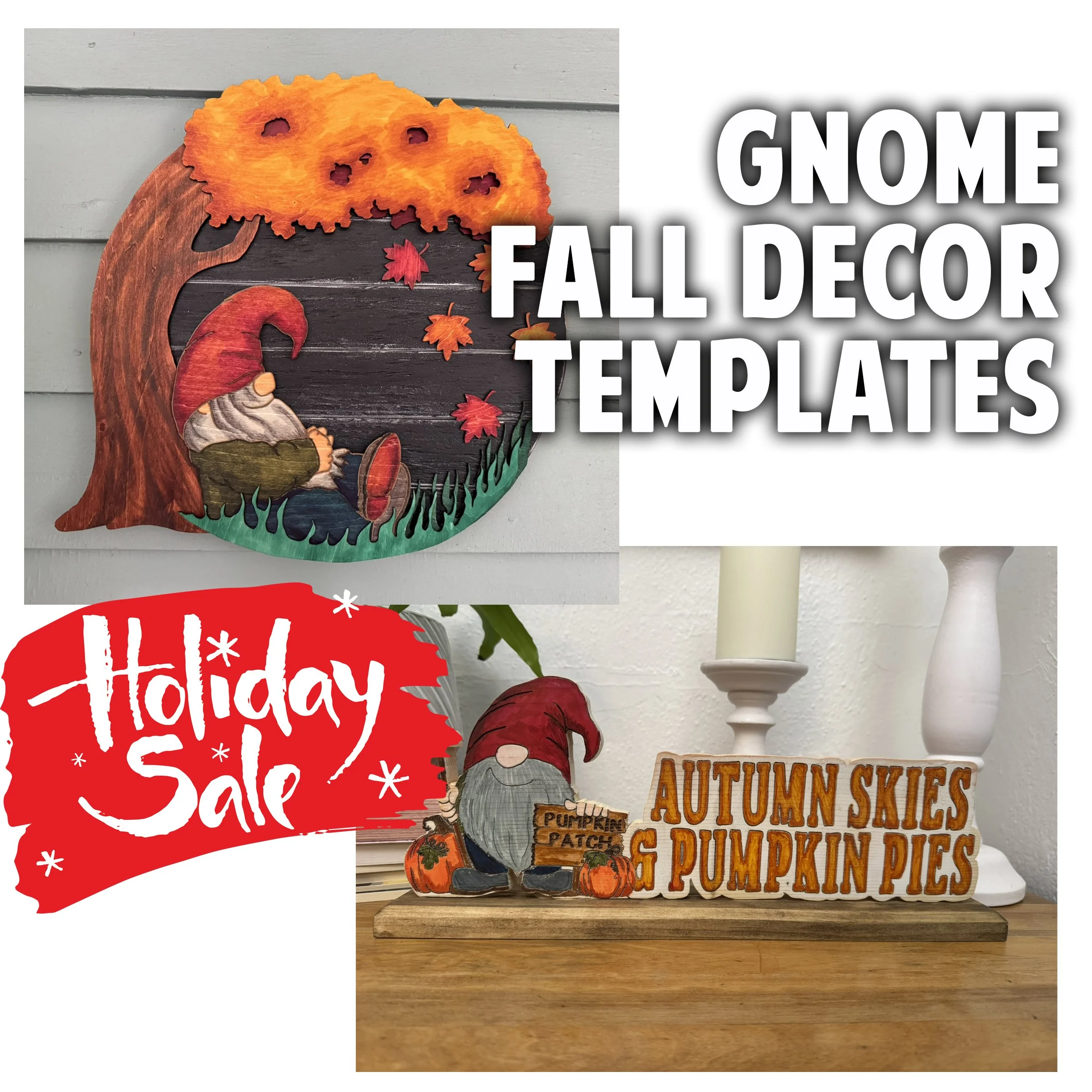 Gnome Fall Decor Templates