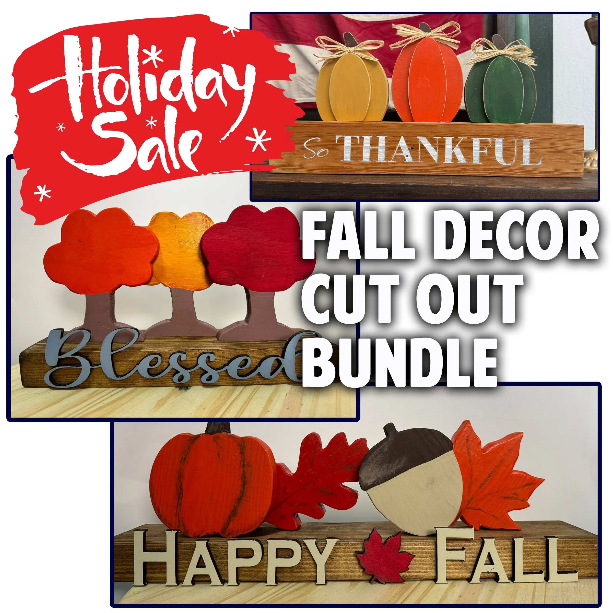Fall Decor Cutouts Template Bundle