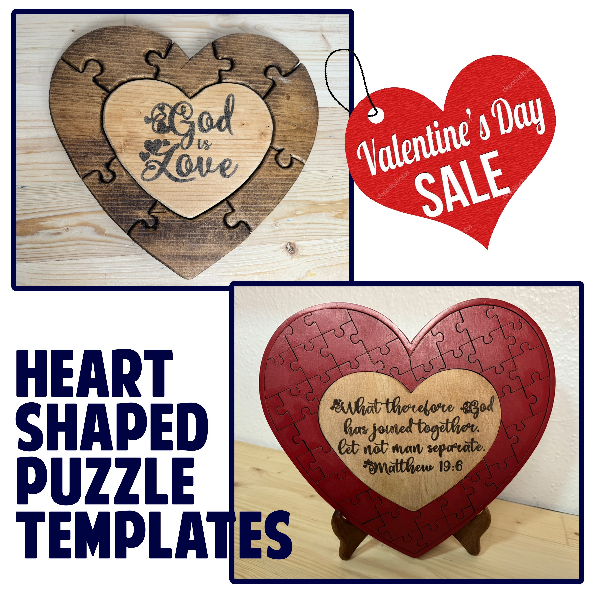 Heart Shaped Puzzle Templates