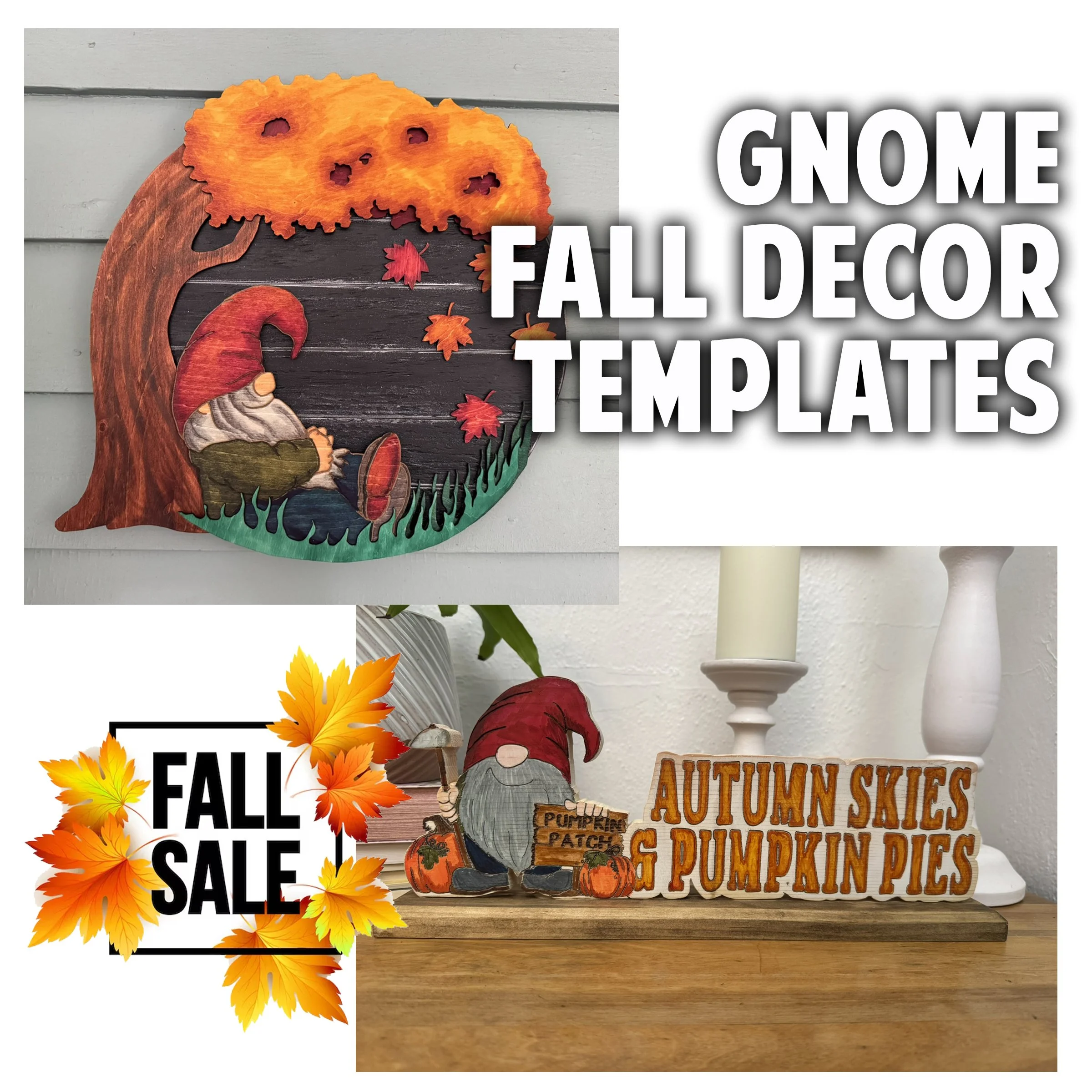 Gnome Fall Decor Templates