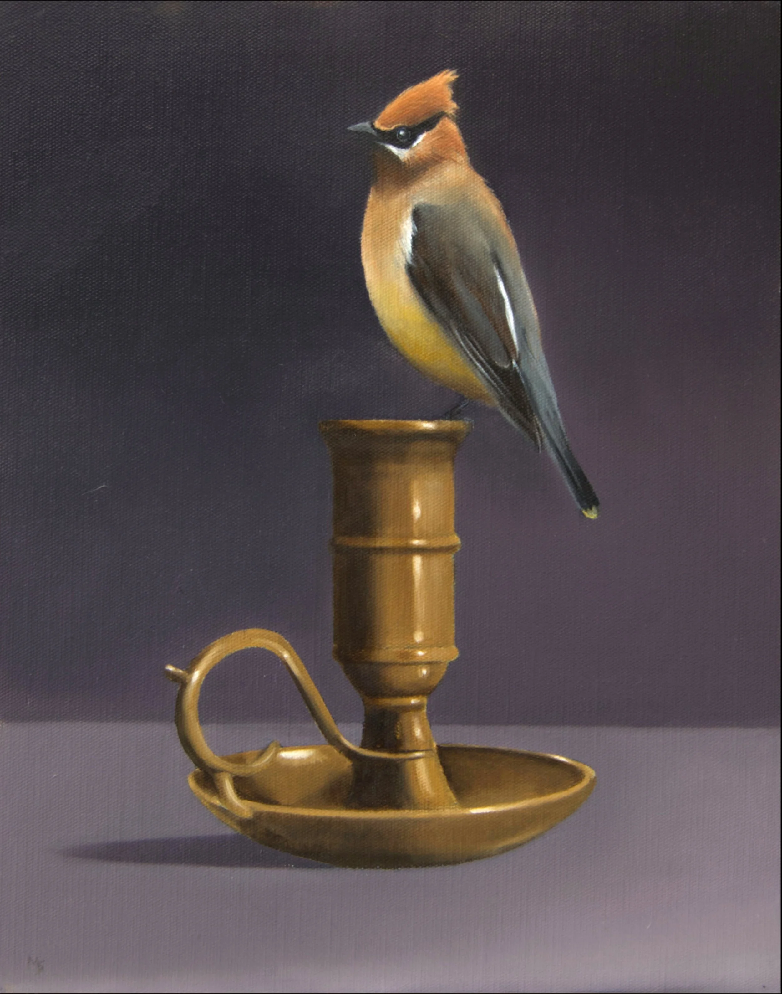 Buy an unusual painting of a waxwing bird by Mike Skidmore.