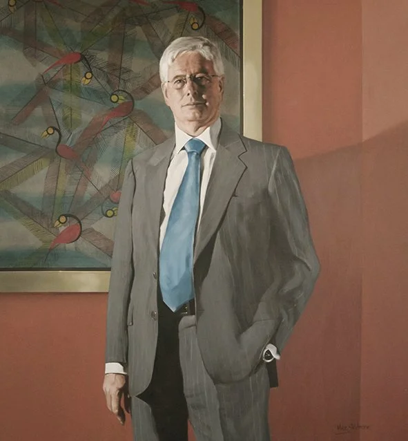 Oil painting of a neuropsychologist.