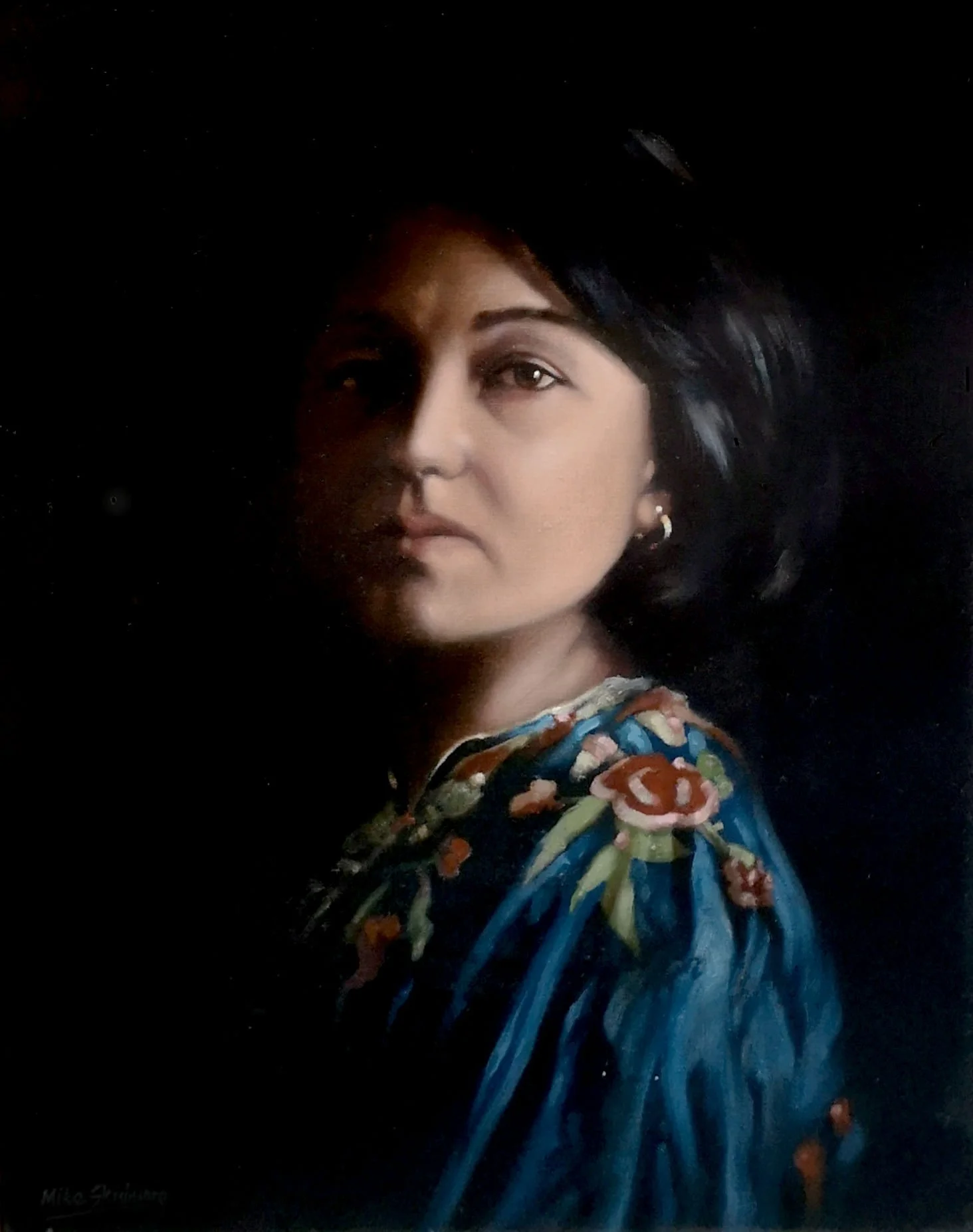 Asian woman wearing a kimono.