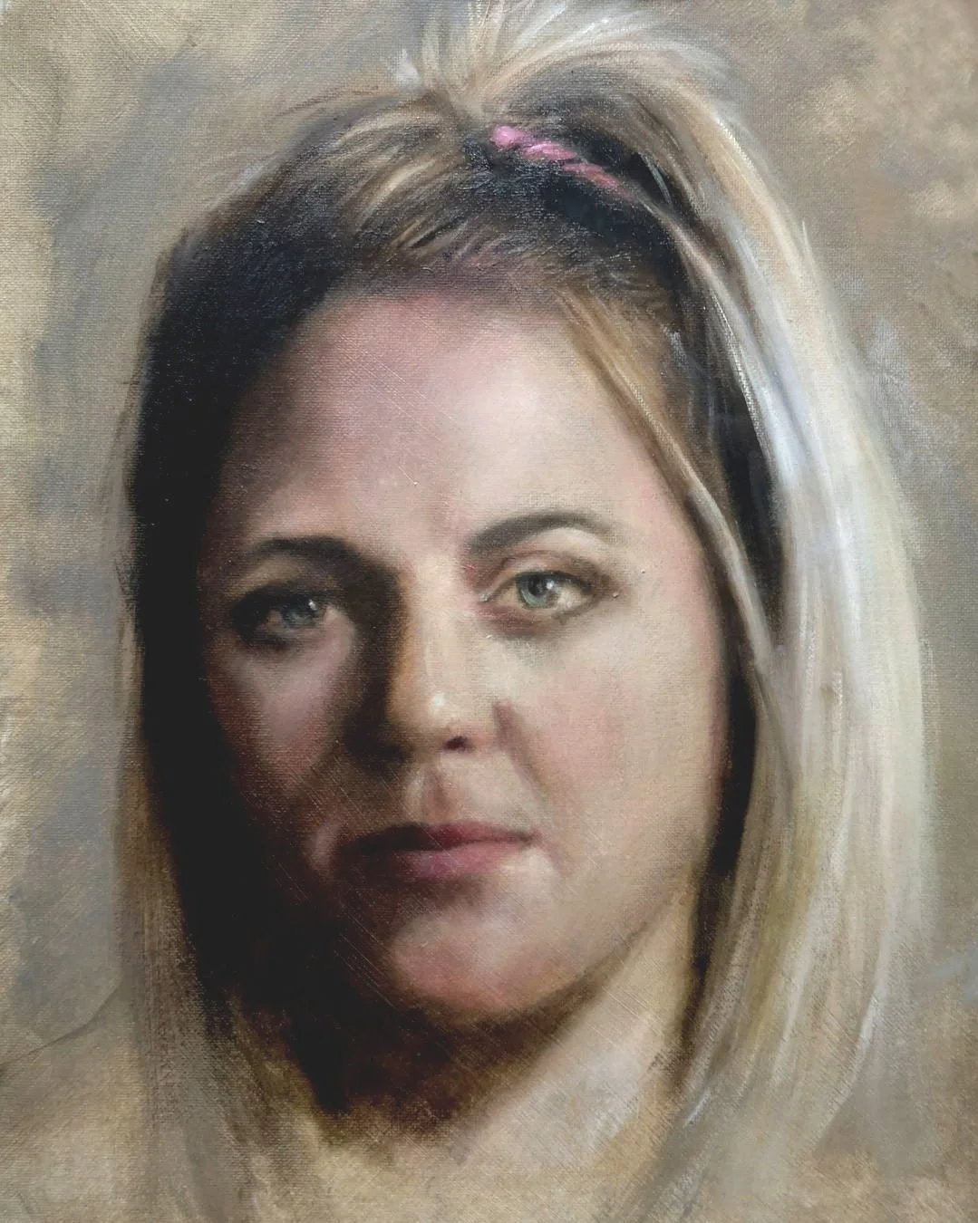 Portrait painting study of a young woman.