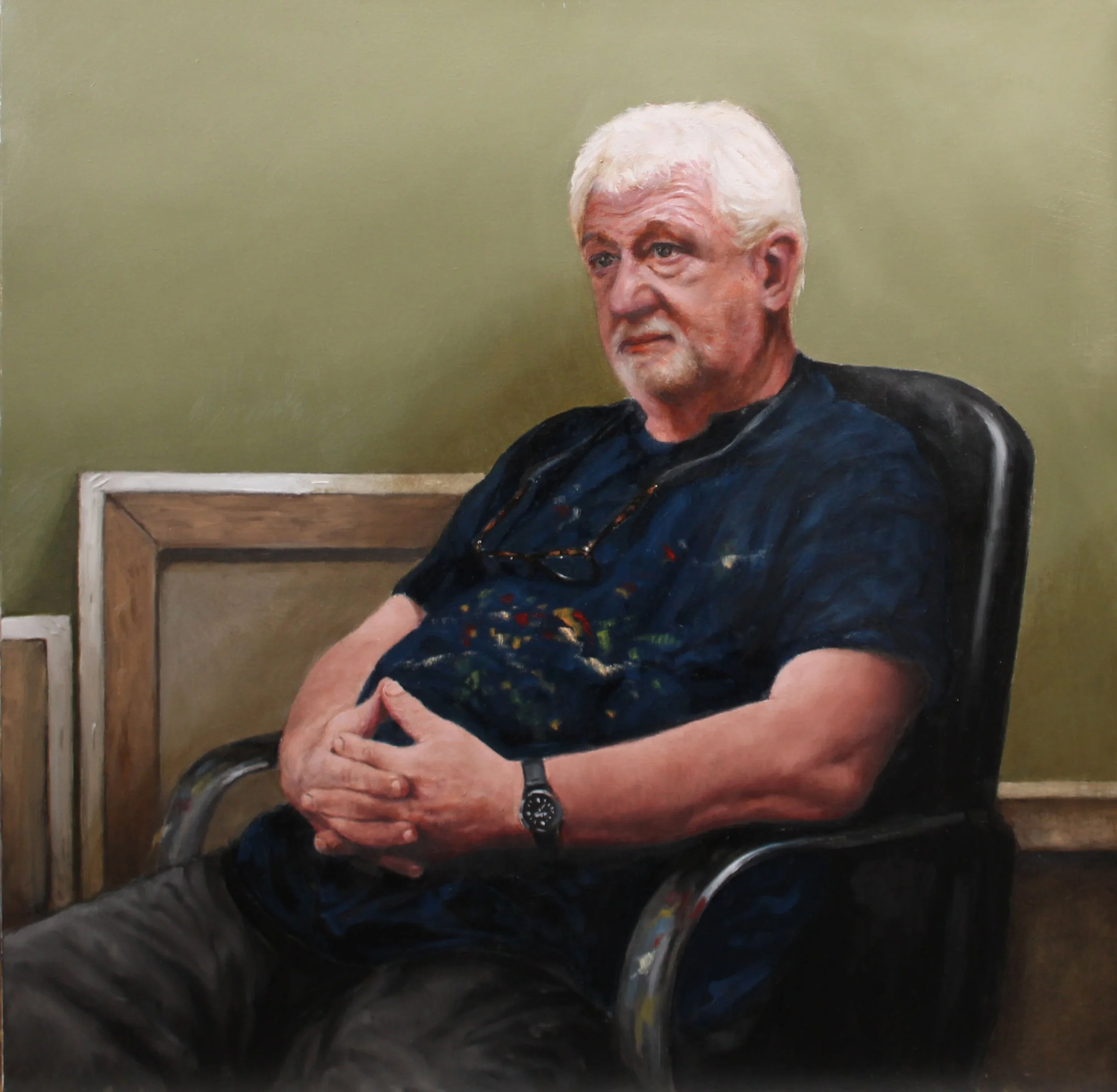 Self-portrait painting in oils of the artist, MikeSkidmore..
