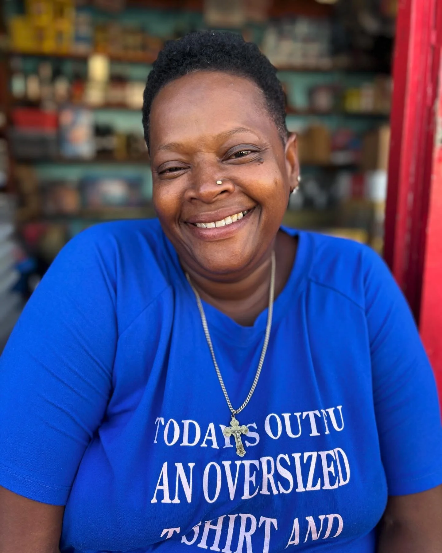 Denise Matthew as beautiful as ever in front of her produce shop in Tyrrel Bay, Carriacou. For those of you who remember, I first met and photographed Denise in 2019. Since then, she&rsquo;s grown her business, opening up two other stores on the isla