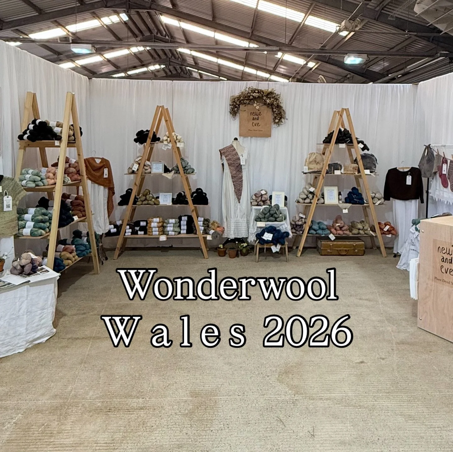 All set up and ready for @wonderwoolwales tomorrow.
It&rsquo;s a special 20 year anniversary for the show and I&rsquo;ve been fortunate enough to be exhibiting at this, my local show, since 2011!
It&rsquo;s seen my wool journey from hand spun yarns, 