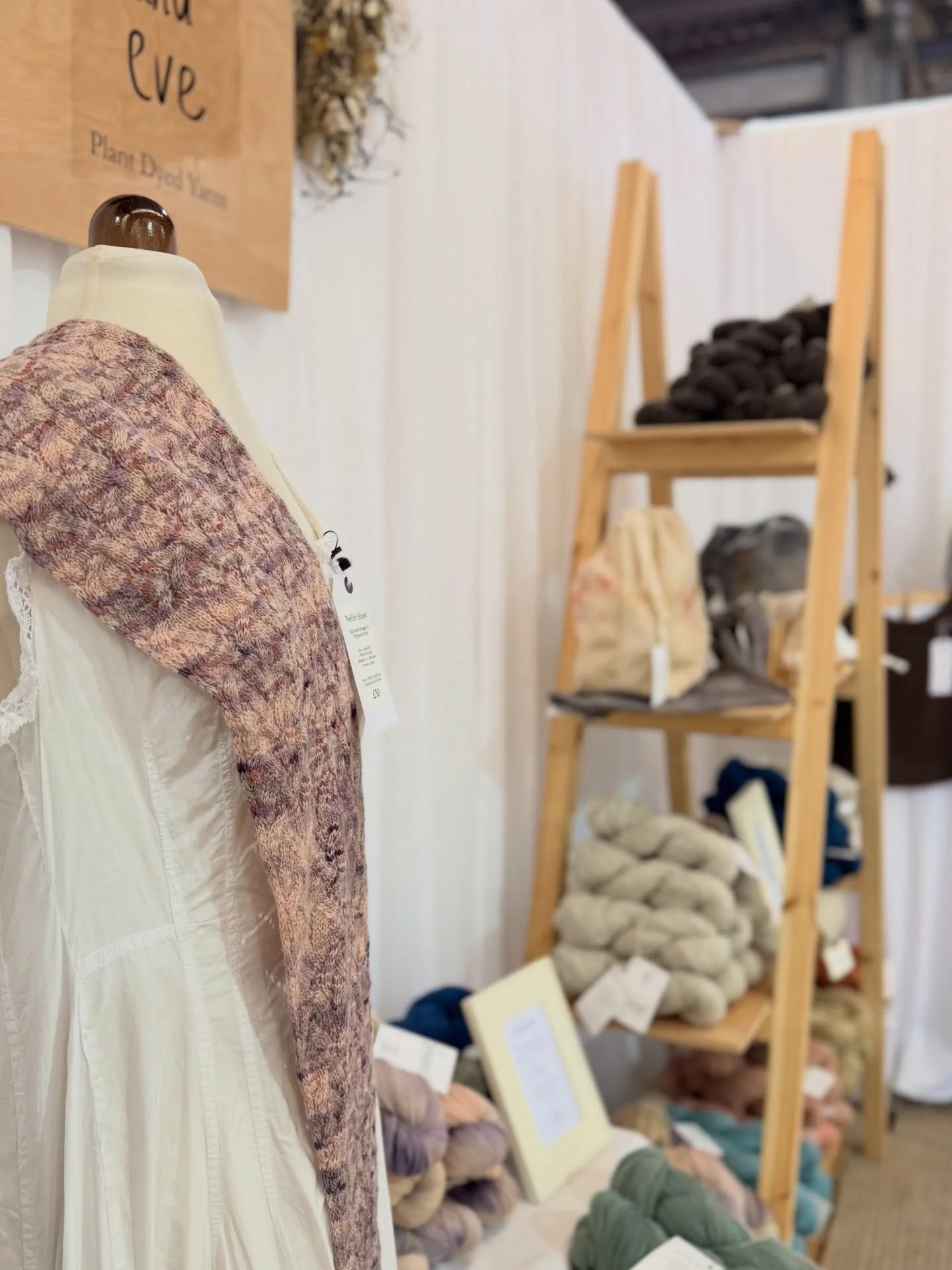 Nearly time to head to @the_big_flock_bristol with set up day happening tomorrow.
If you&rsquo;re visiting the show you can find me in Hall 1, stand 13.
Come and squish some yarn, be great to see you 🐑🌿🧶
#nellieandeve #plantdyedyarn #yarnfestival 