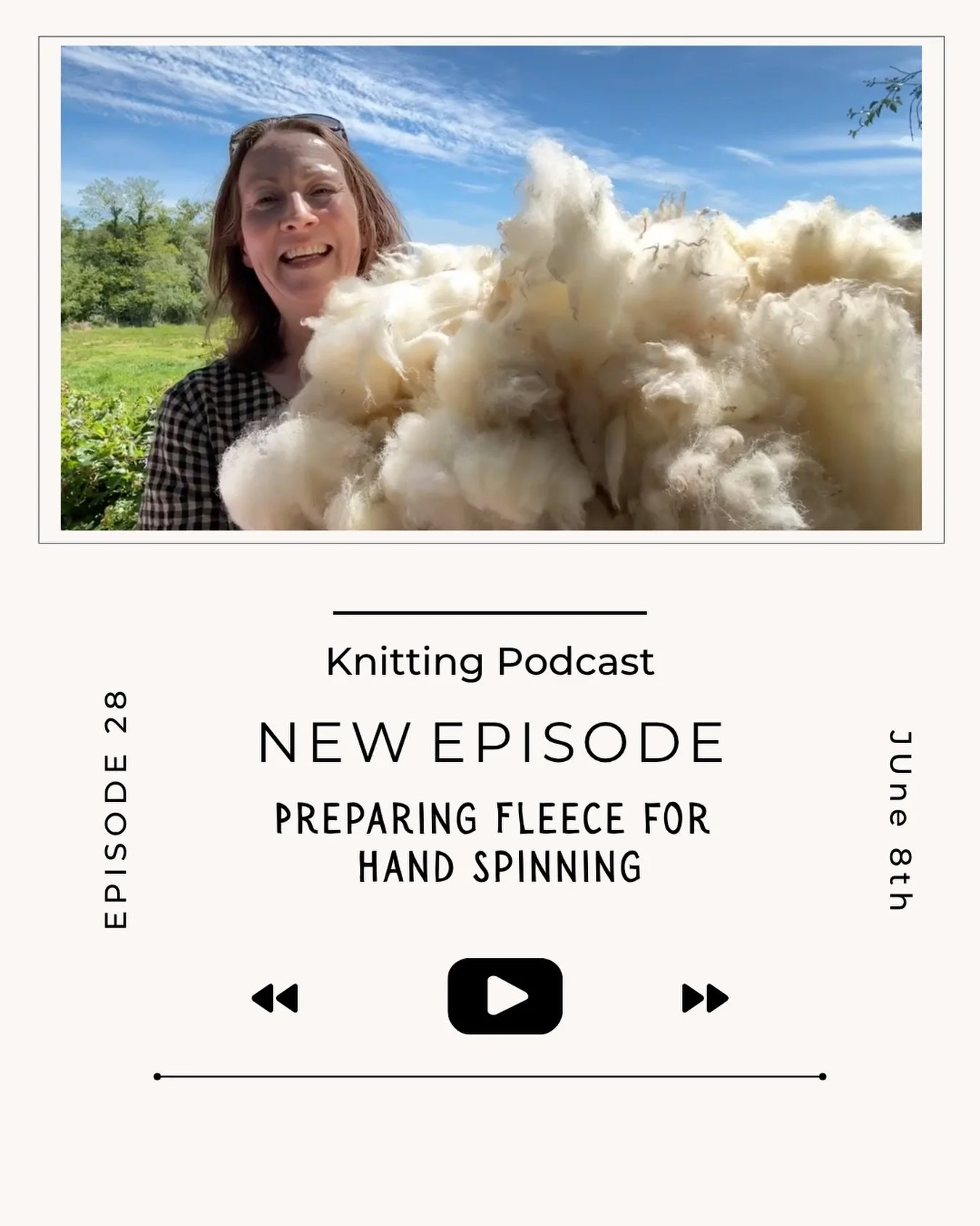 New podcast episode is available now on YouTube.
I&rsquo;m chatting about preparing raw fleece ready for hand spinning.
Do pop over and take a look and let me know how you prepare your raw fleeces, I&rsquo;m interested to know all methods and what wo