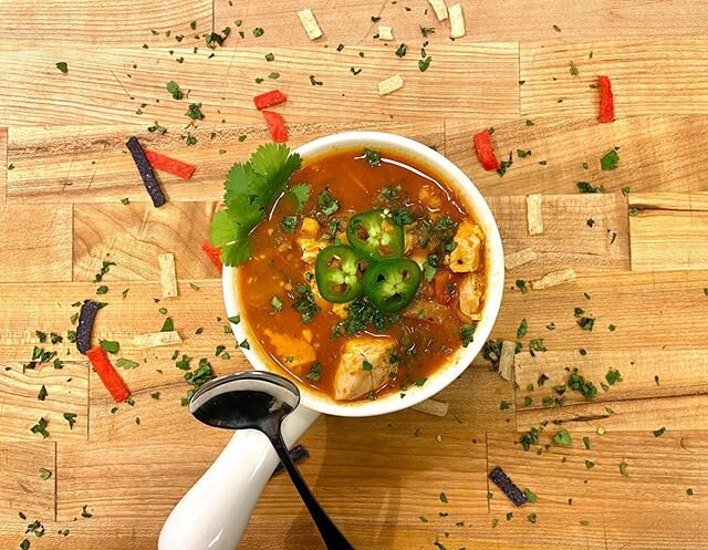 Chicken enchilada soups.  Market 65&rsquo;s take on a spicy classic from south of the border.