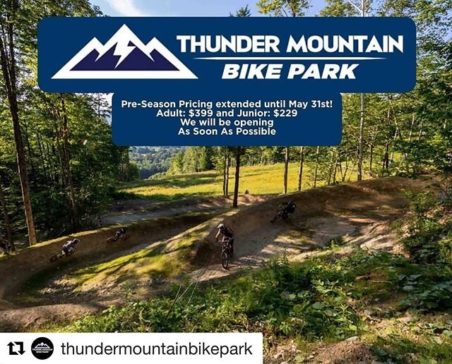 #Repost @thundermountainbikepark with @get_repost
・・・
We are excited to open up as soon as possible! Our trail crew is out prepping the trails so that as soon as the season hits your riding experience will be second to none! 
#downhillmtb #thundermou