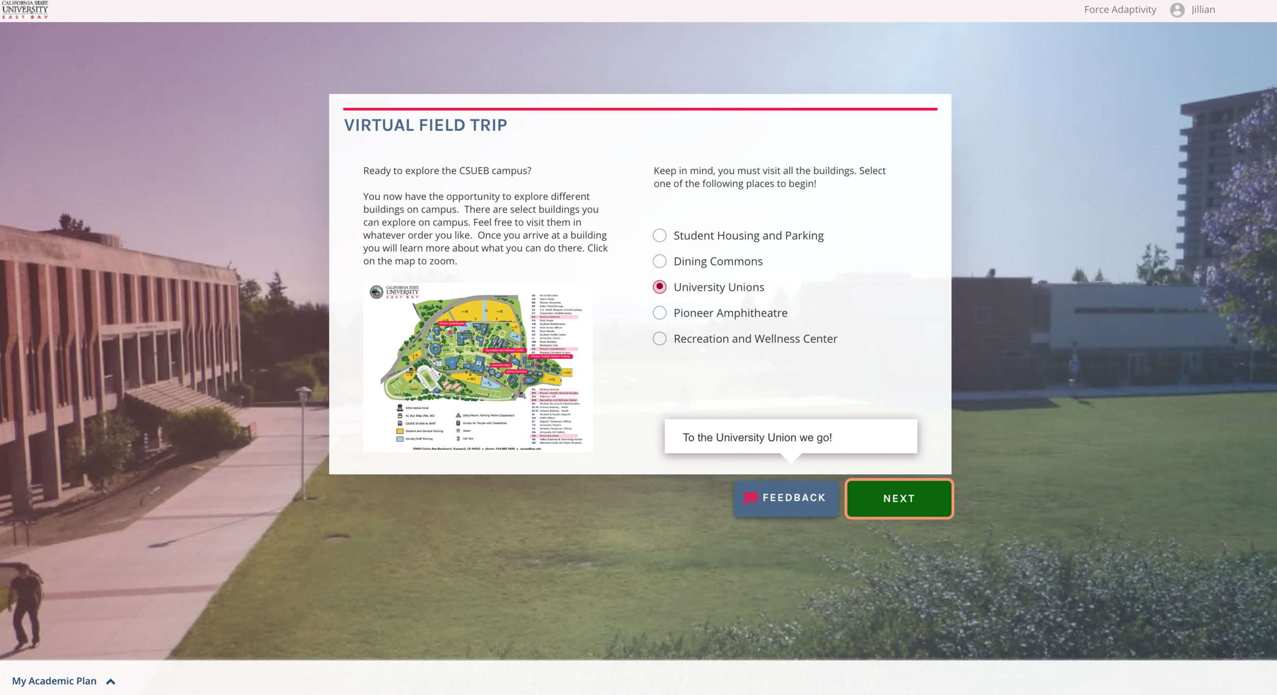 A "hub-and-spoke" structured learning experience allows for learners to explore on their own, while ensuring they don't get "lost". 