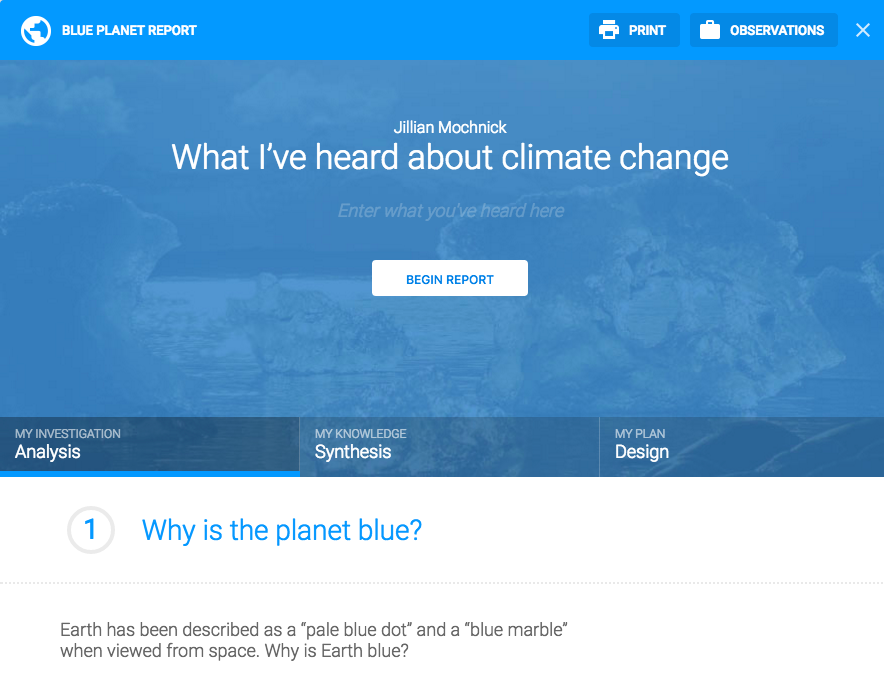 Blue Planet Report App