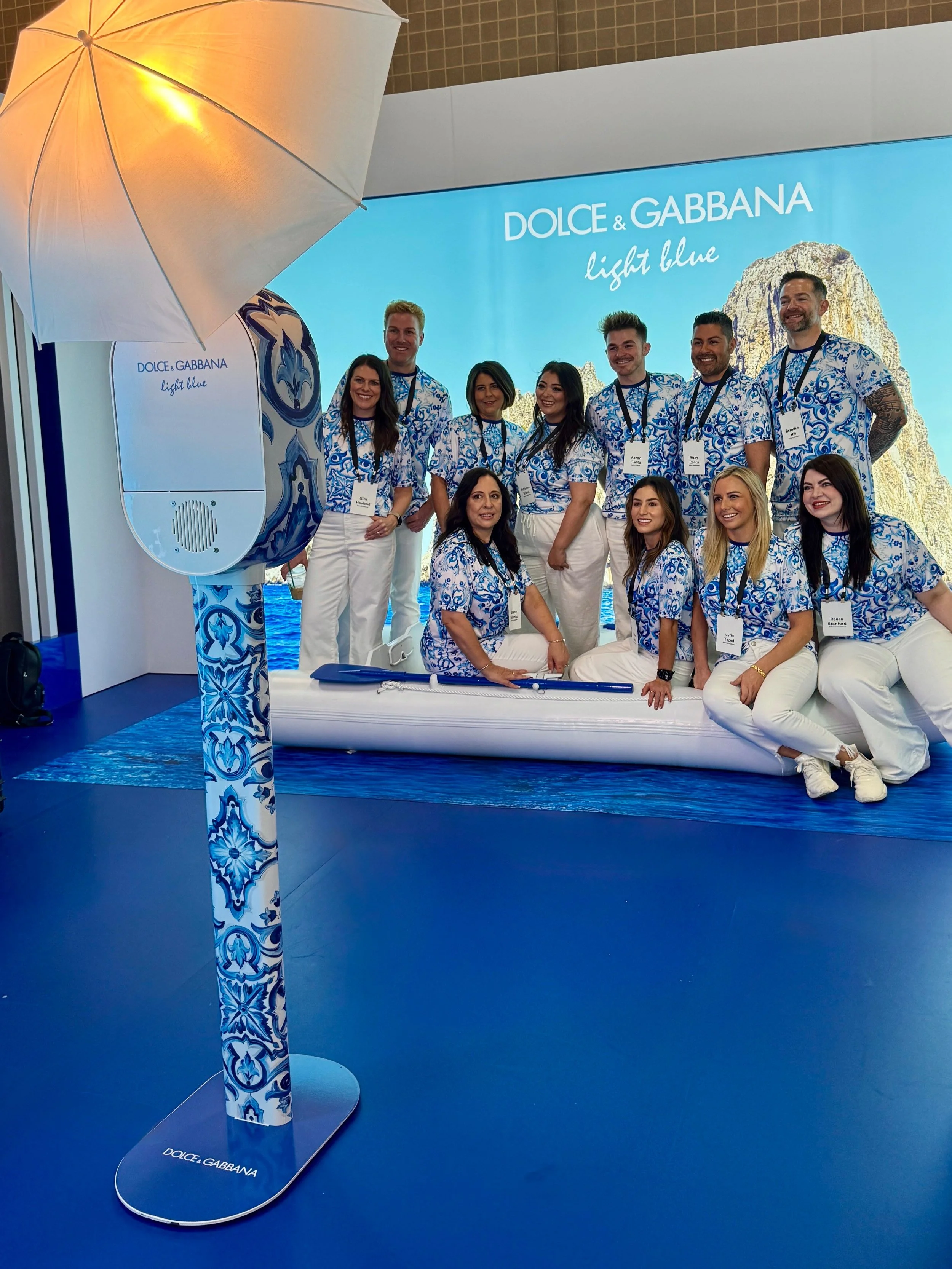 Dolce & Gabbana Light Blue branded experiential marketing activation with custom corporate photo booth experience