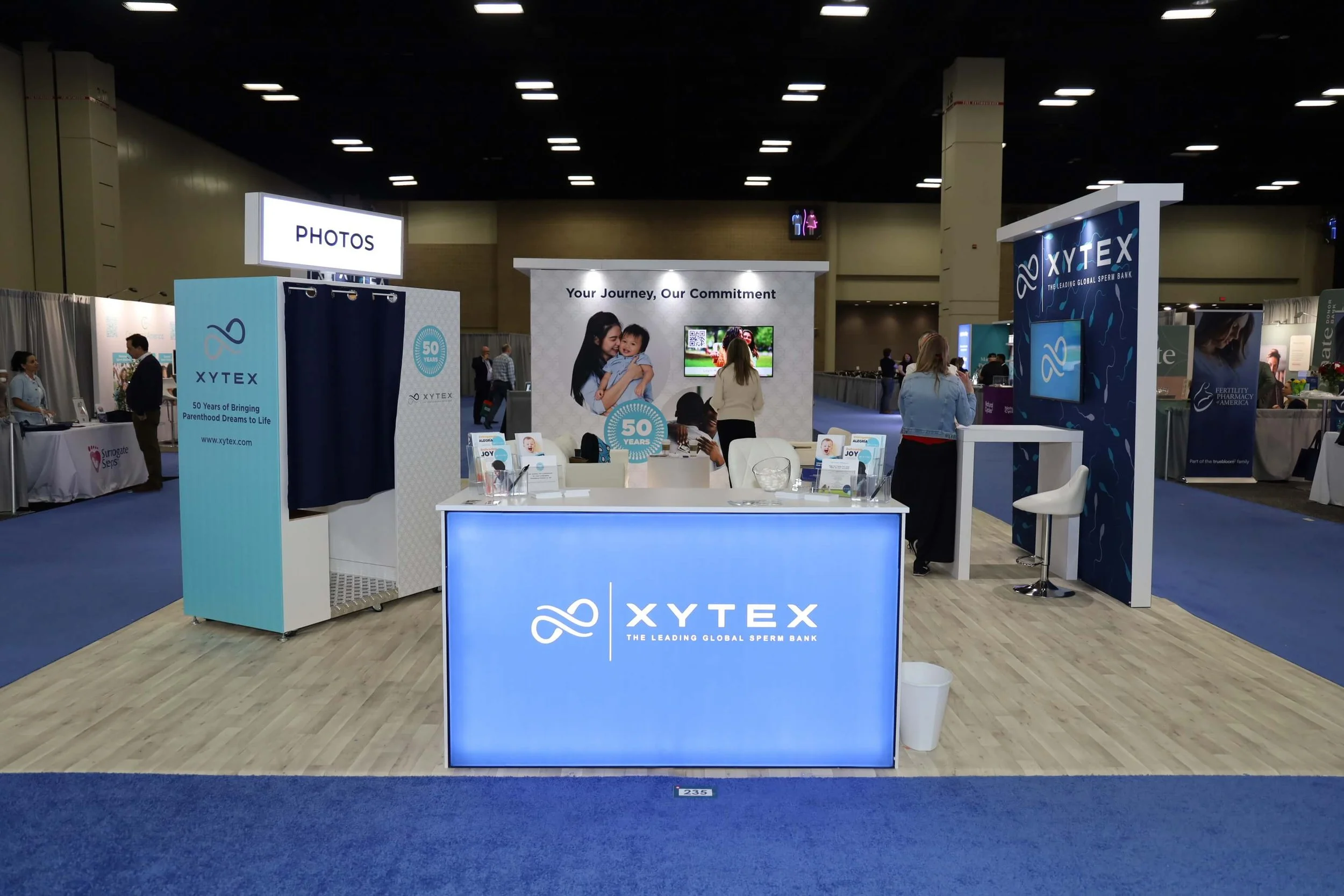 Fully wrapped enclosed photo booth by [MBP Photo Booth](https://mbpphotoboothco.com?utm_source=chatgpt.com) featuring custom XYTEX branding at the 2025 Scientific Congress & Expo in San Antonio.