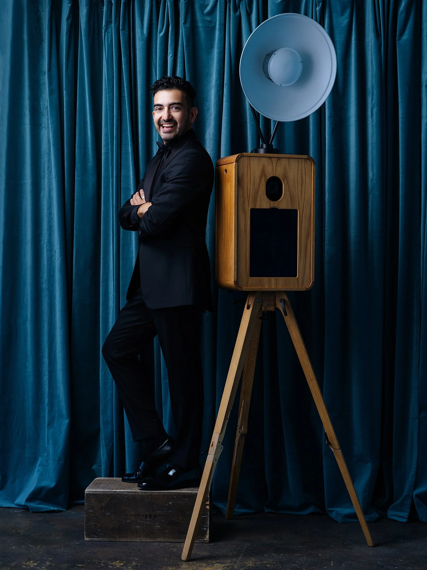 Founder of MBP Photo Booth dressed in formal attire during luxury wedding and event industry portrait session