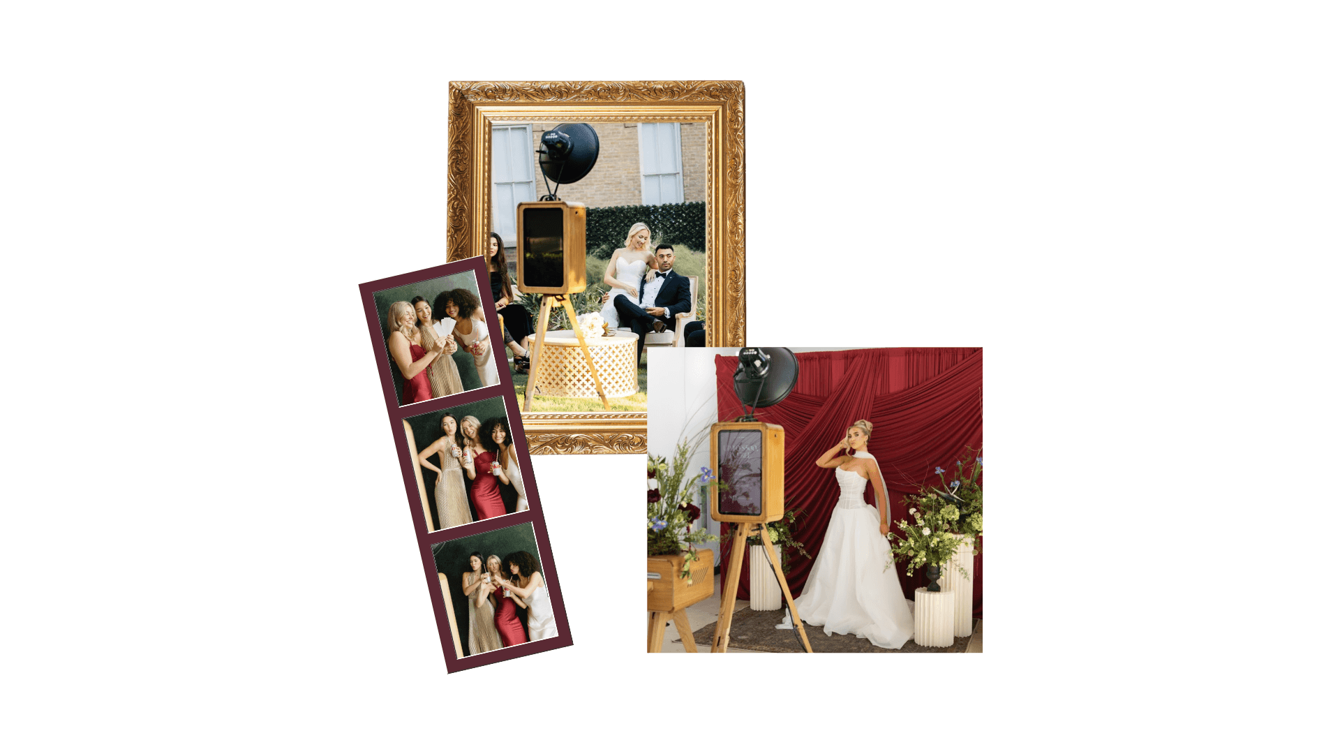 Wedding photo booth collage and custom printed guest photo keepsakes