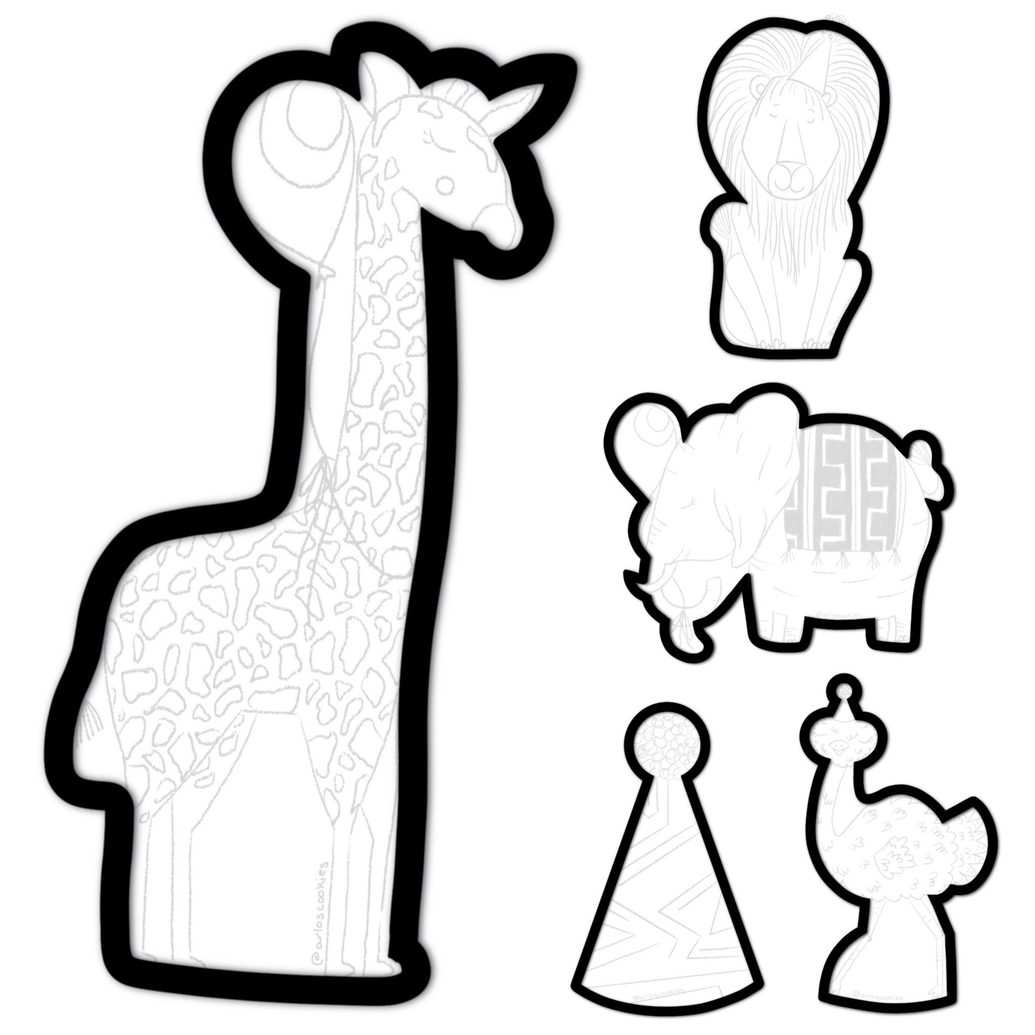 STL - Savannah Party Animals Set (5 Files)