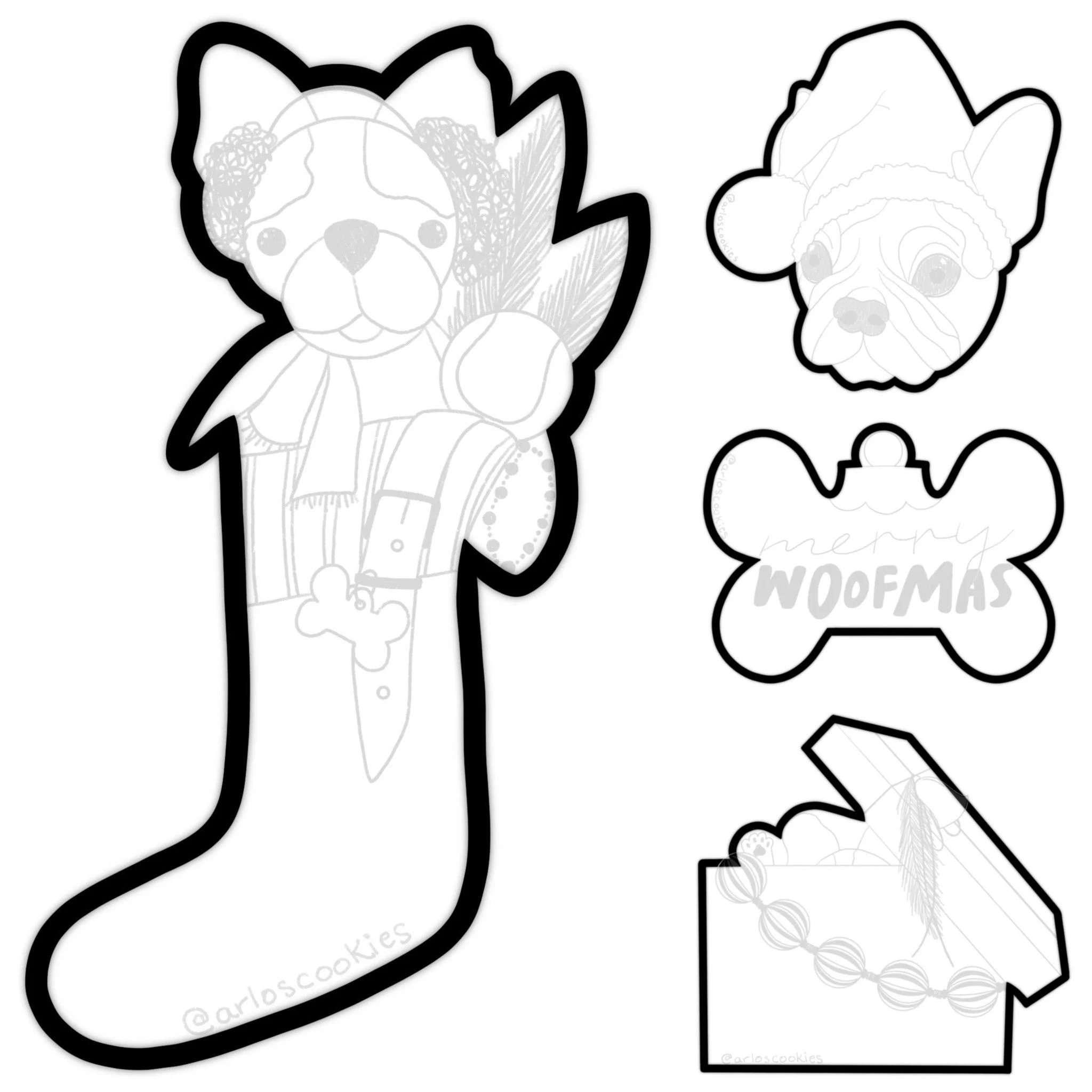 STL - Merry Woofmas Set (4 Files)