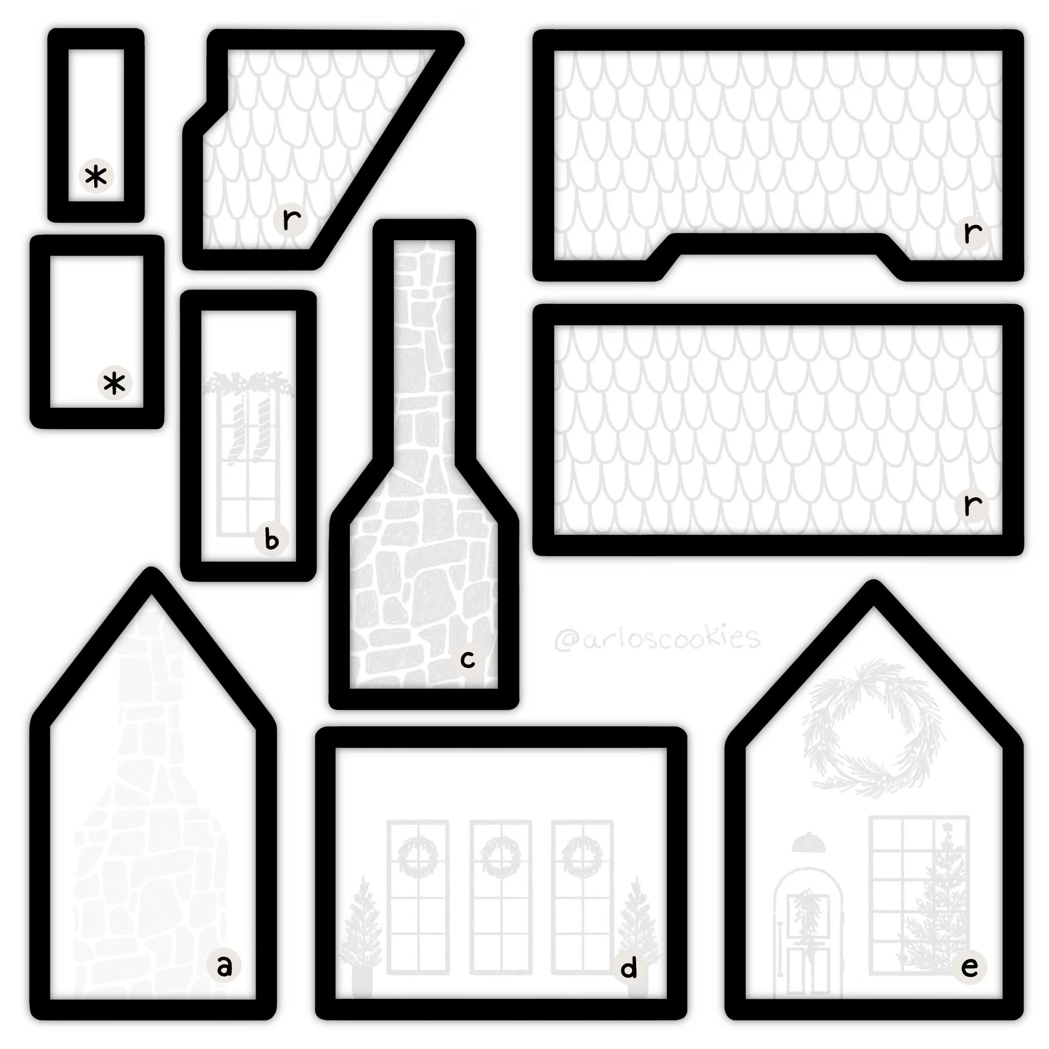 STL - Gingerbread House Set (10 Files)