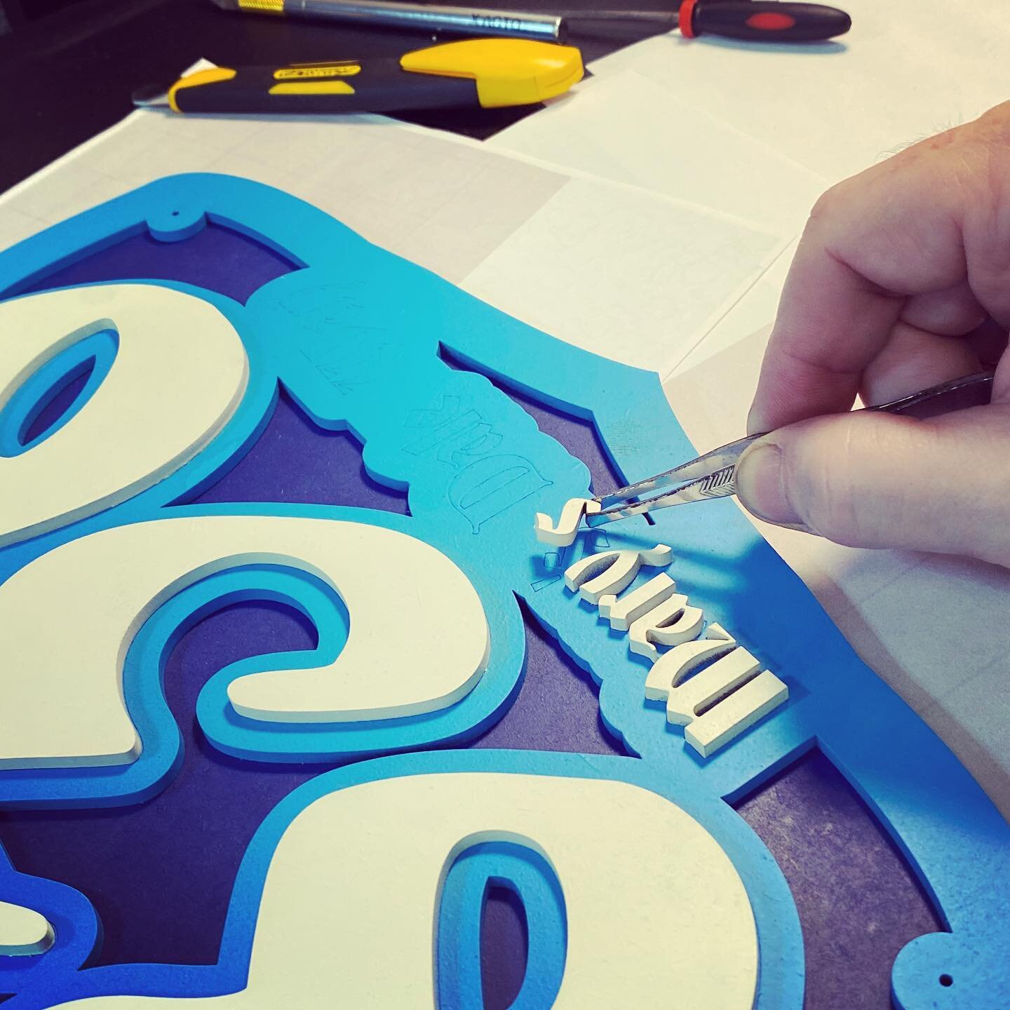 Today was like playing operation. Tweezers and small pieces while glueing our MD booth number sign together. #836 Mary&rsquo;s Dale Way.