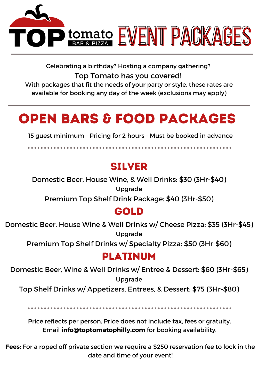 Top Tomato Bar & Pizza — Top Tomato Bar & Pizza