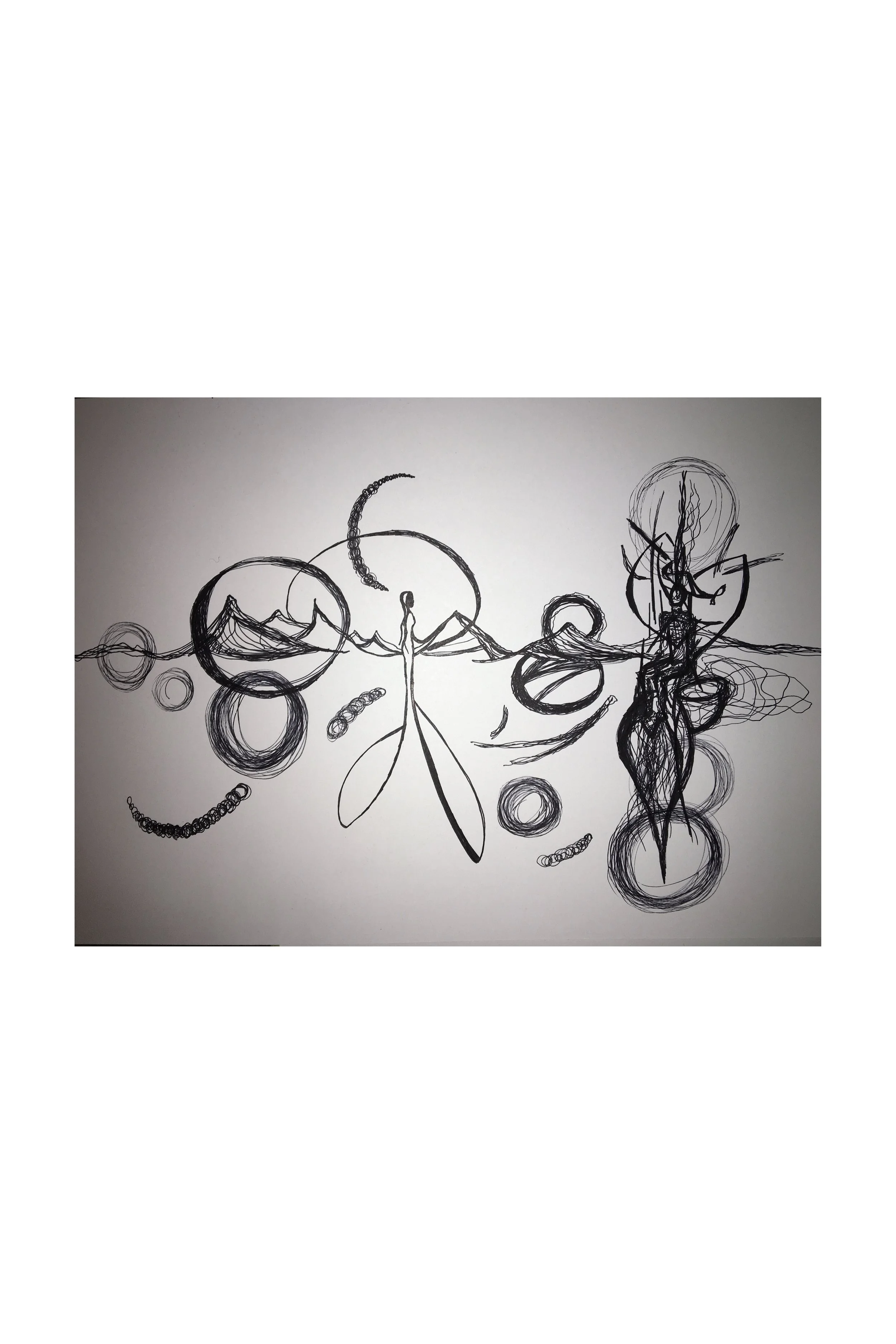 «Ingen tittel» Penn på tegnepapir. Ark og motiv str. A3.