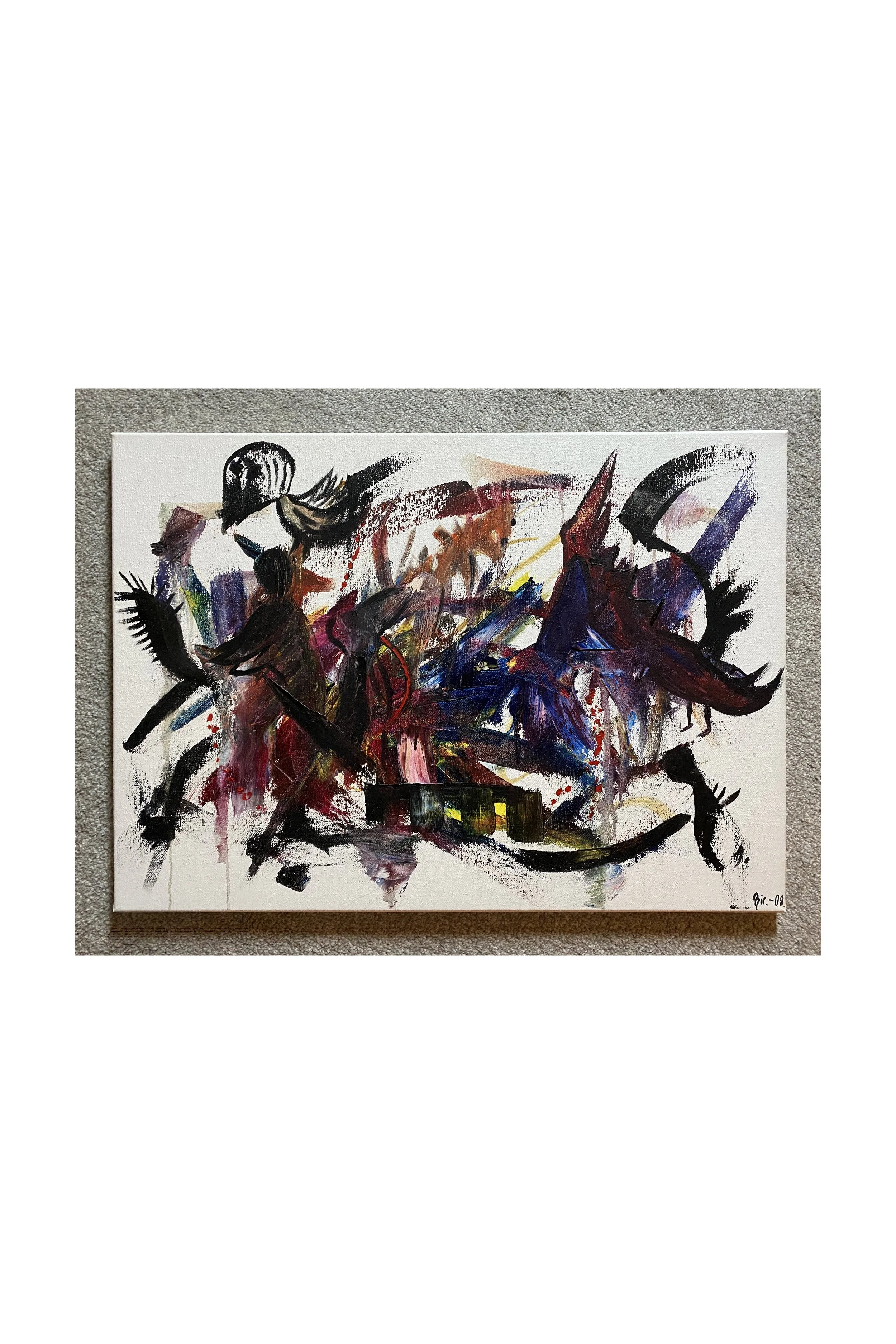 Tittel: «Save the rainforest» Olje på lerret. 70 x 50 cm.