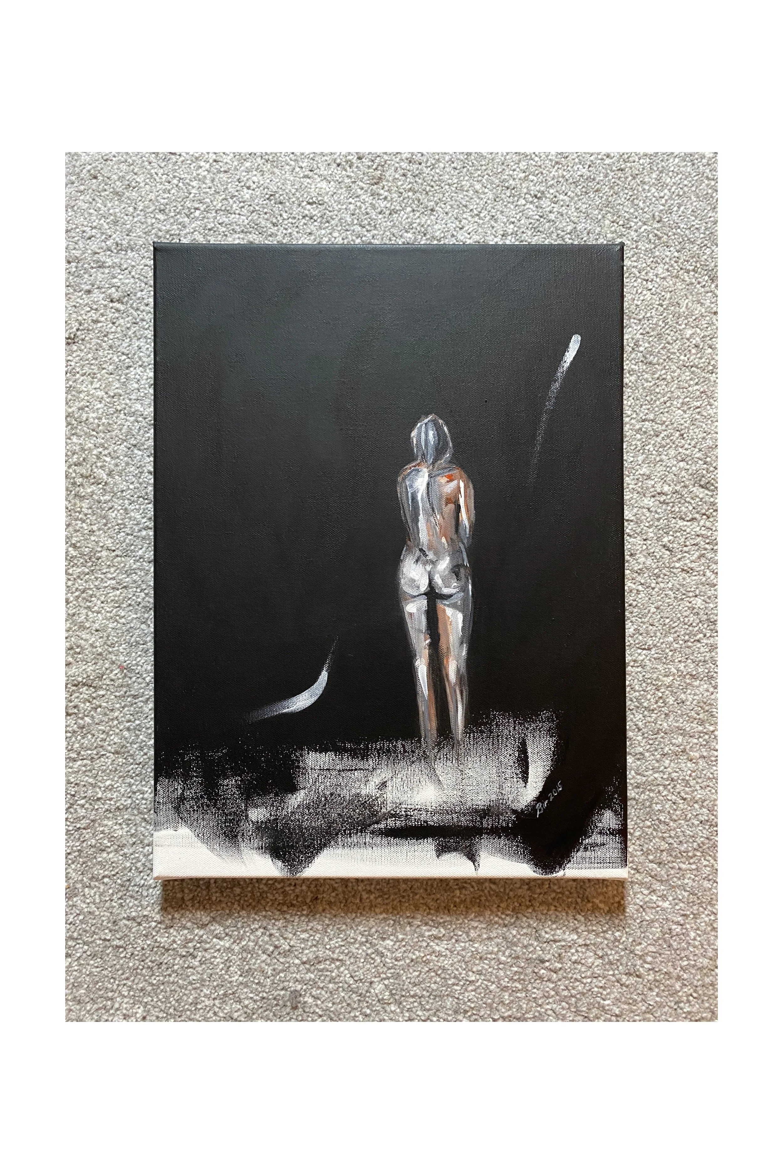 Tittel: «På fisketur» Akryl på lerret. 40 x 30 cm.